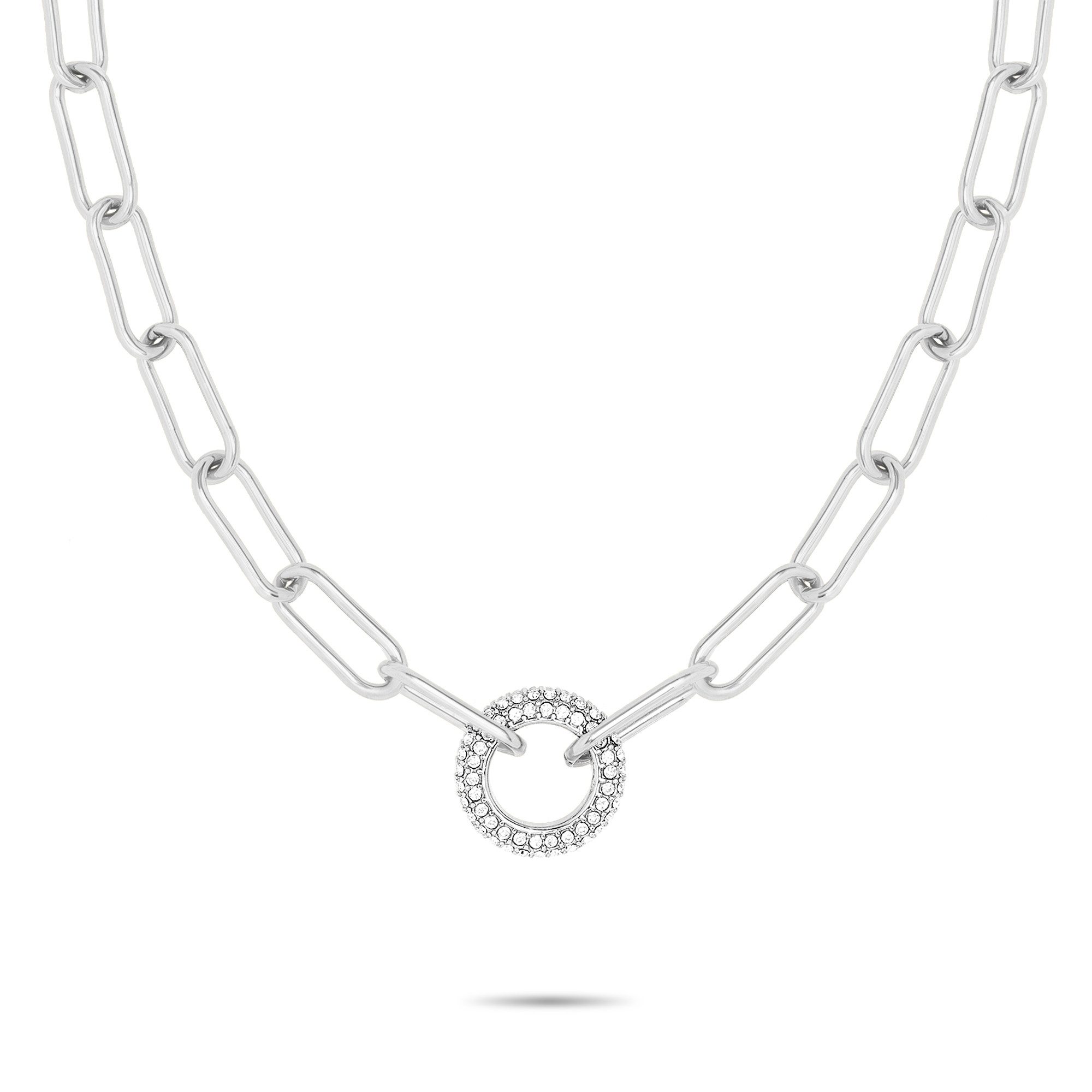 Tamaris Gliederkette Schmuck Geschenk Edelstahl Halskette mit Glitter Donut, mit Glasstein