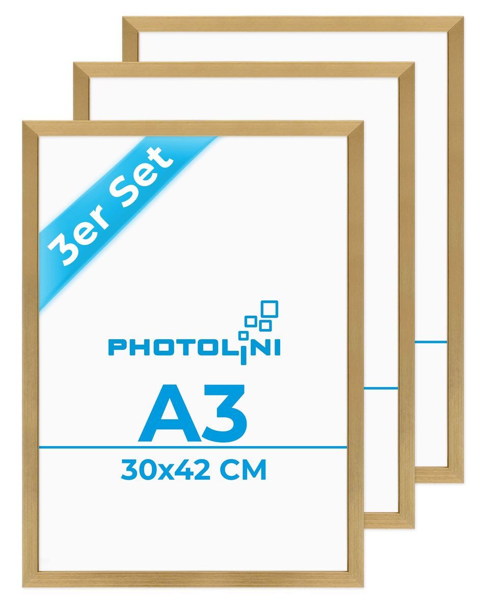 PHOTOLINI Bilderrahmen 3er Set, stabiles MDF-Holz, mit Acrylglas, extra Zub günstig online kaufen