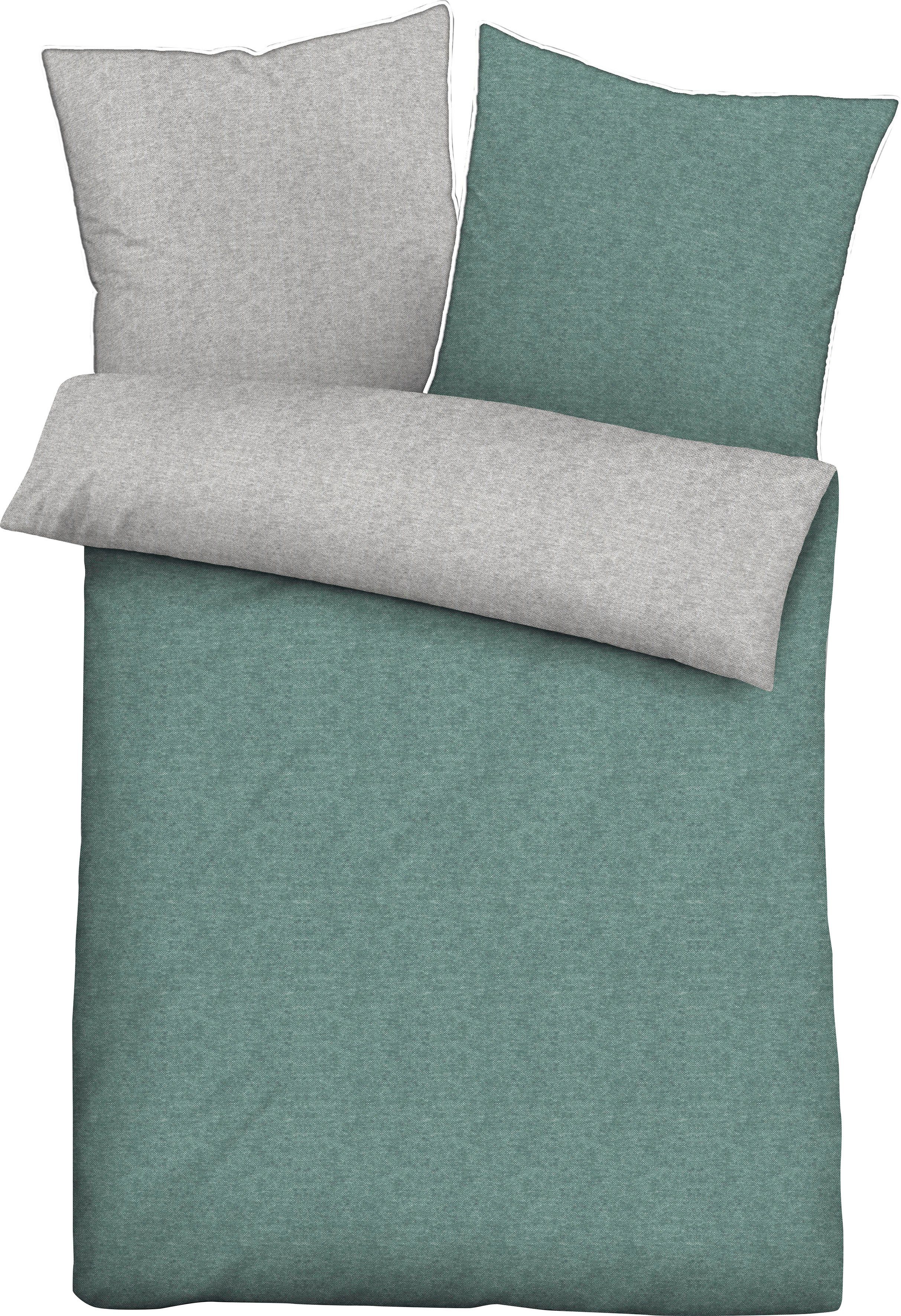 Biberna Wendebettwäsche 0840500 HERMAL Premium Biber Melange-Flanell Bettwäsche 100% Baumwolle, Flanell, 2 teilig, Biber, wärmend & weich, Reißverschluss, ab Größe 135 x 200 cm