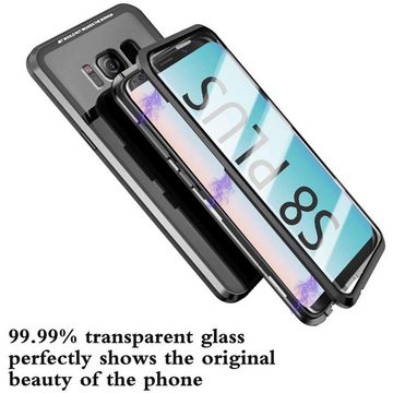 CoolGadget Handyhülle Metall Magnet Handy Case für Samsung Galaxy S8 Plus 6,2 Zoll, Hülle 360 Grad Schutz Cover Gehärtetes Glas für Samsung S8+