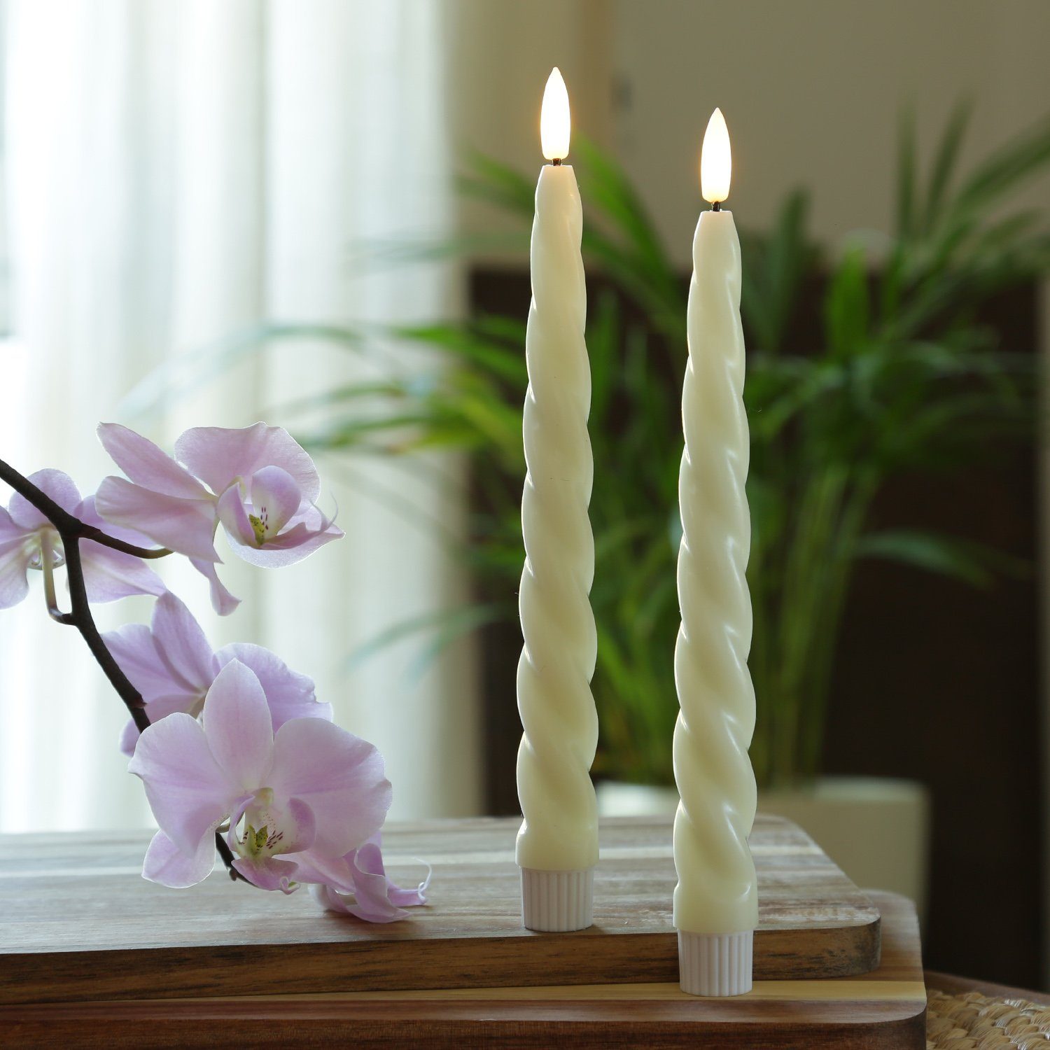 MARELIDA LED-Kerze LED Stabkerzen Twist Tafelkerzen gedreht Echtwachs H: 25 günstig online kaufen