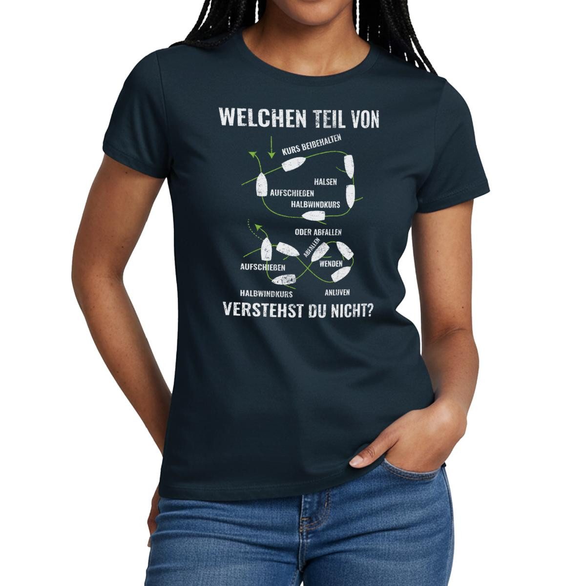Spreadshirt T-Shirt Segeln Welchen Teil Davon Verstehst Du Nicht Frauen T-Shirt (1-tlg) Slim Fit, fällt klein aus