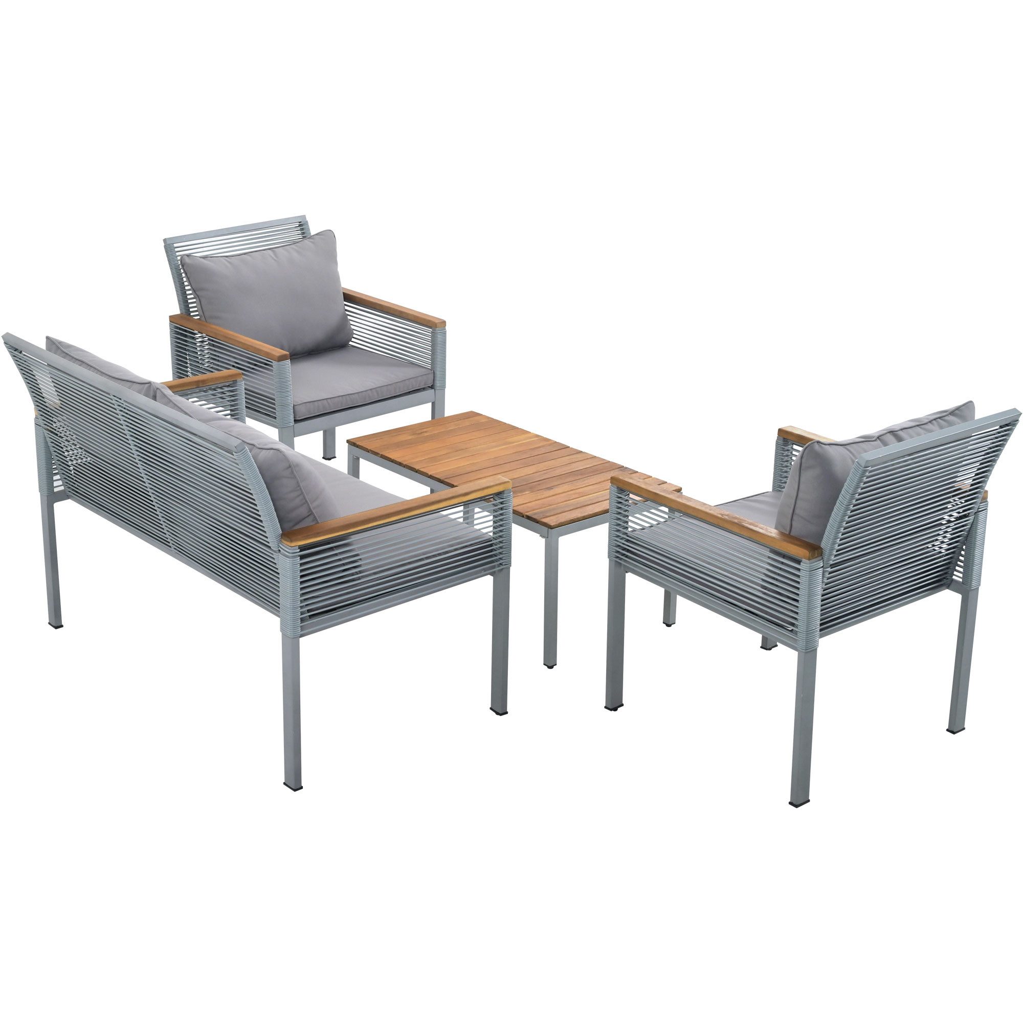 SOFTWEARY Gartenlounge-Set Garten Loungeset mit Couchtisch, günstig online kaufen