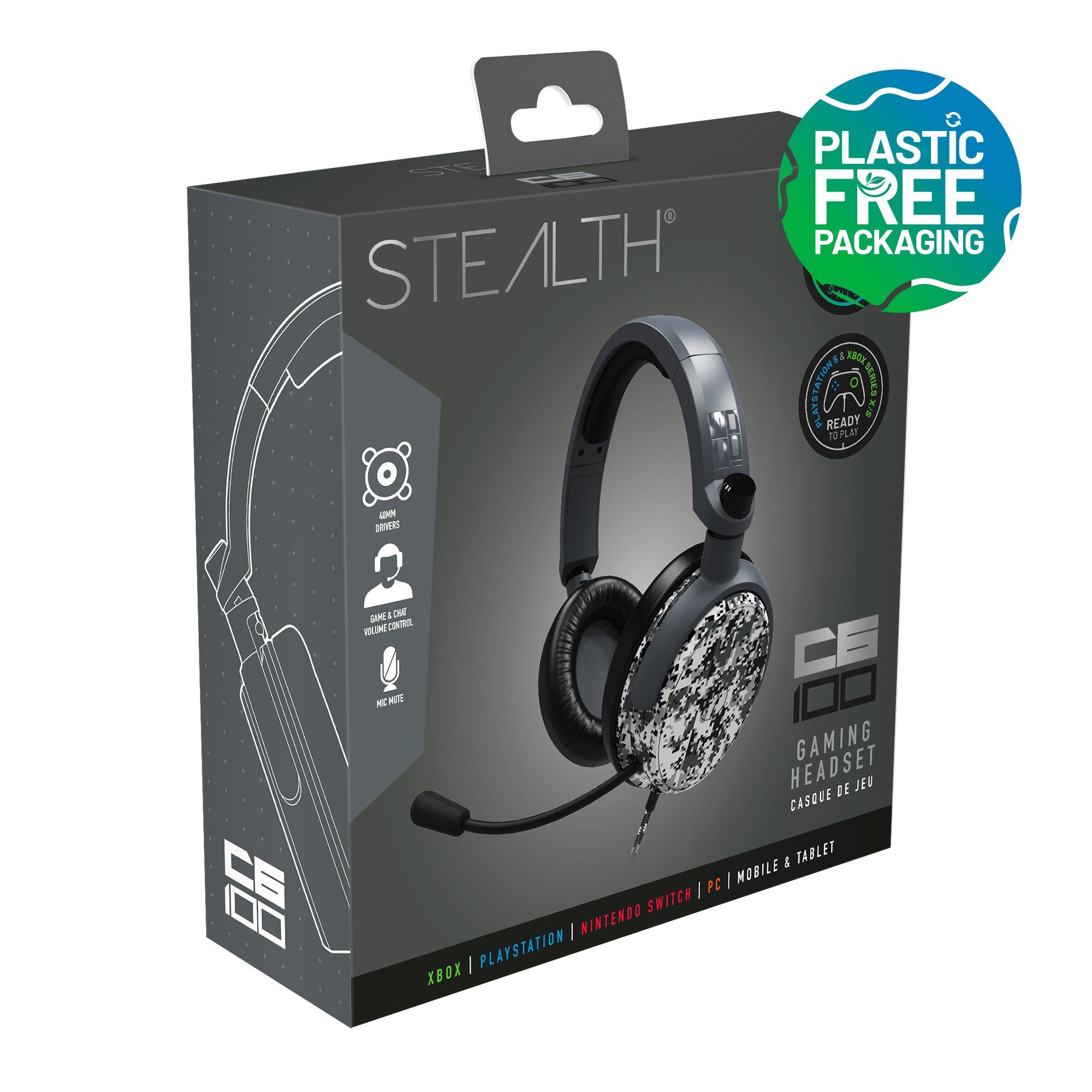 Stealth Multiformat Gaming Headset Camo Gaming-Headset grau camouflage C6-100