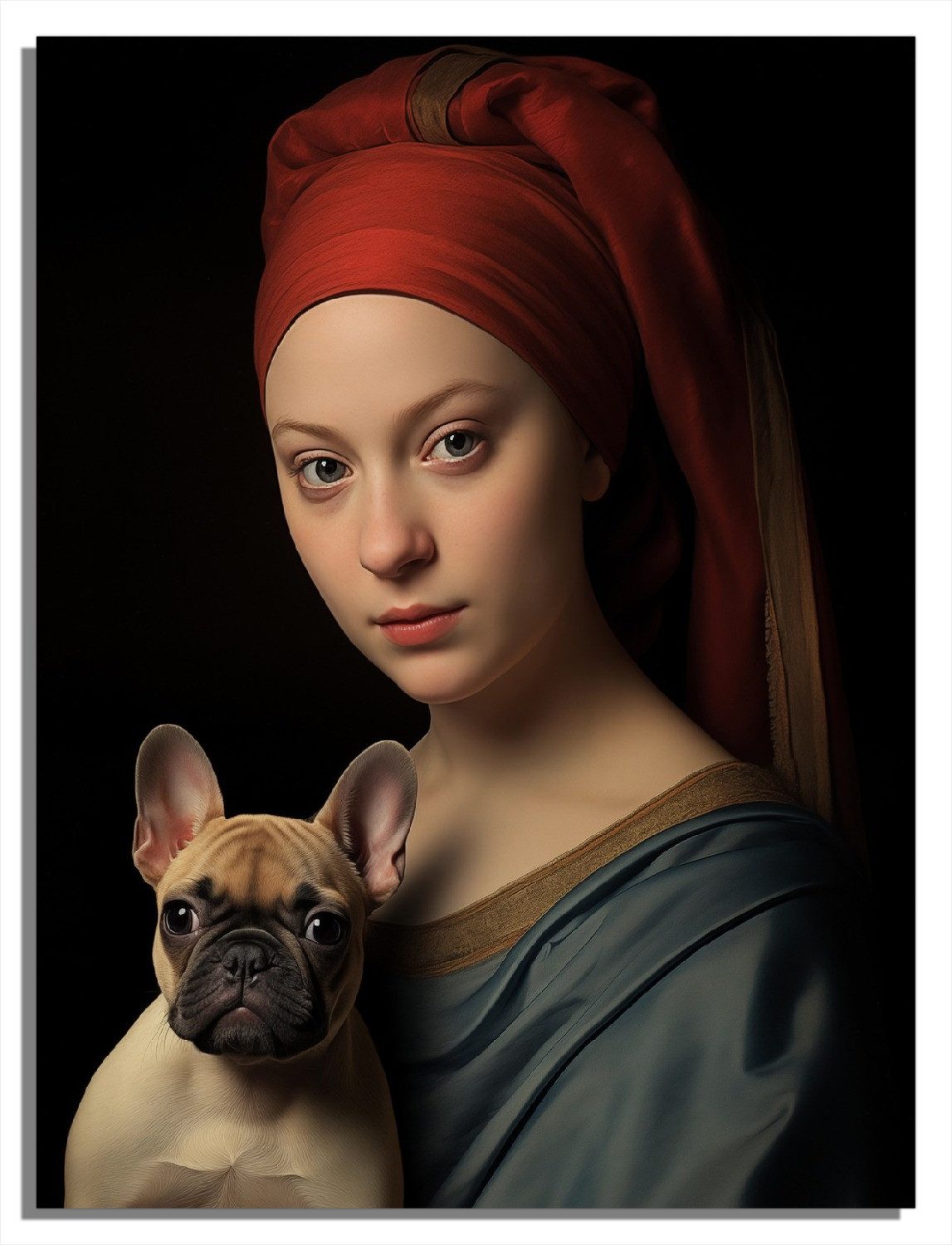 Wallario Möbelfolie Dame mit Hund