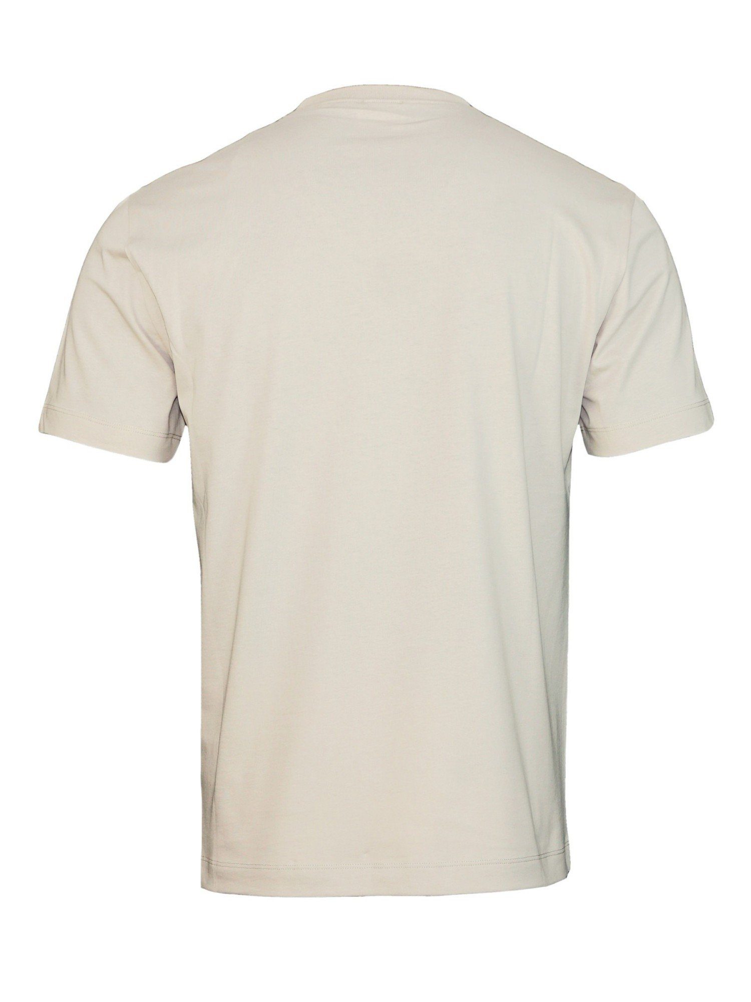 mit (1-tlg) Emporio Tee Logo Armani beige T-Shirt Rundhalsausschnitt Shirt