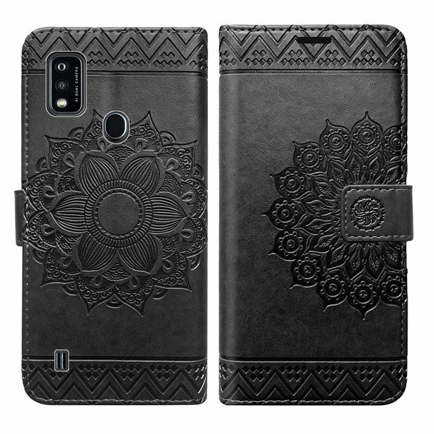 betterfon Handyhülle Handytasche für ZTE Blade A51 Klapphülle Schwarz, Wallet Case mit Kartenfächern Magnetverschluss und weicher Innenhülle