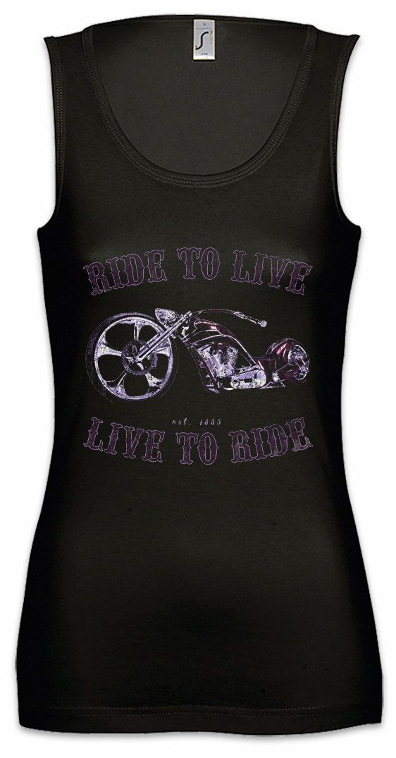 Tanktop Live To Ride Ärmelloses Damen T-Shirt Ride To Live Biker Rider MC