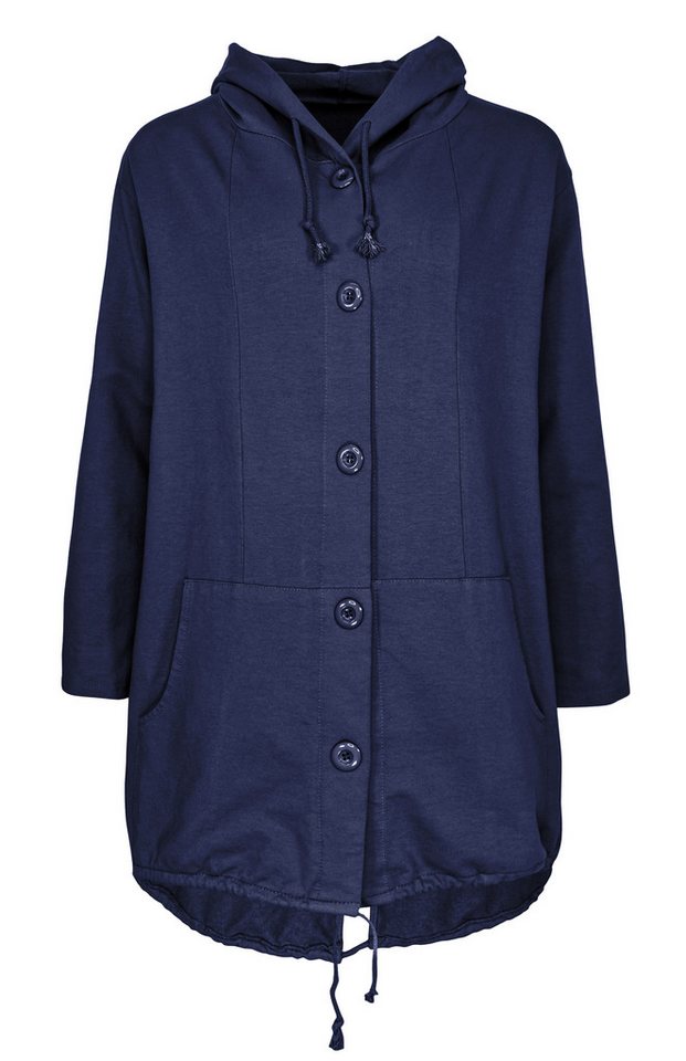 dy_mode Langjacke Damen Übergangsjacke mit Kapuze Freizeitjacke Parka-Stil Herbstjacke in Unifarbe, mit Kapuze