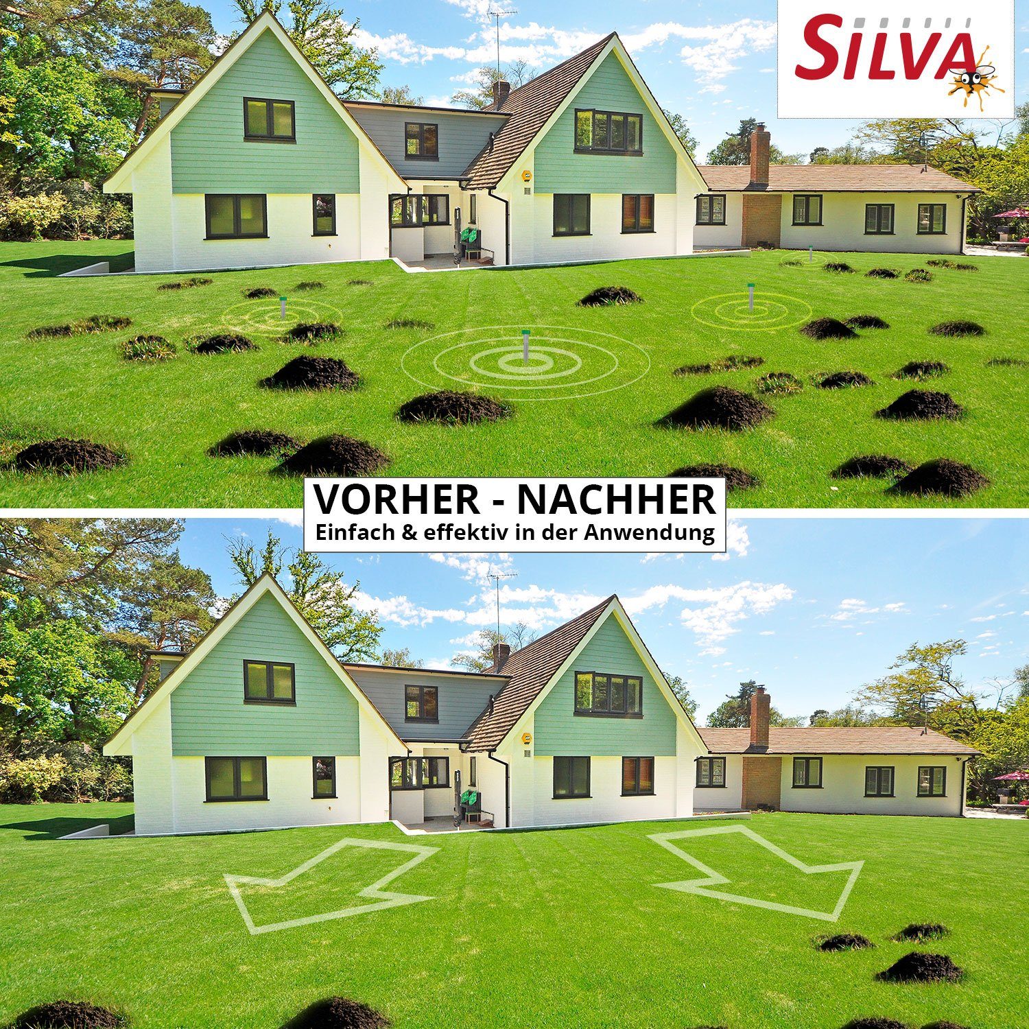 Silva Haus & Garten Ultraschall-Tierabwehr Maulwurf Vertreiber und Wühlmausschreck - Effektive Maulwurfabwehr, Packung 2-tlg. – Bild 5 von 5