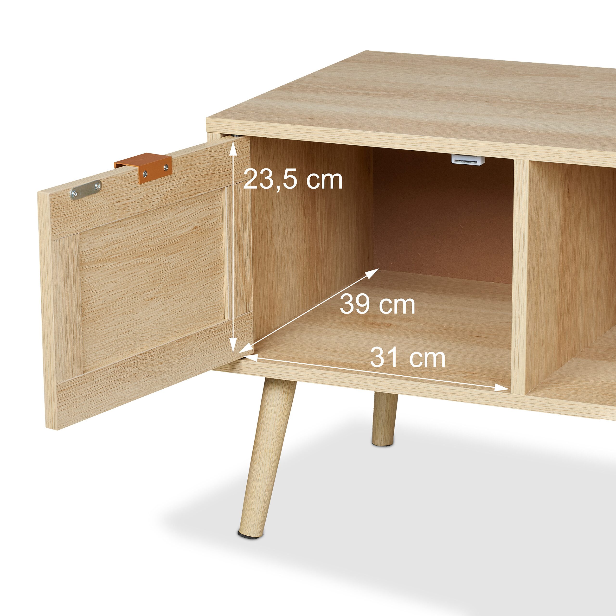relaxdays TV-Board TV-Lowboard Rattan-Design (1 St) – Bild 5 von 5