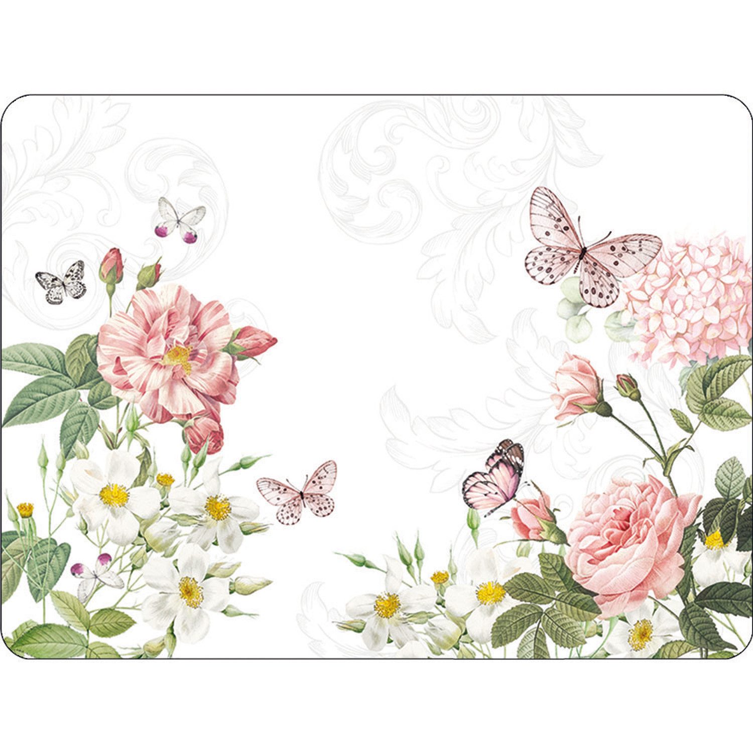 Ambiente® Platzset Amelia, (2-St., 2-teilig), Tischsets Platzsets (2 Stück) ca.40x30x0,25cm PVC dünner Schaumrücken
