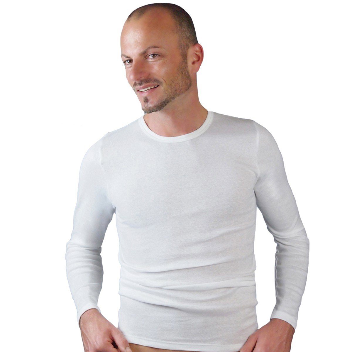 HERMKO Unterziehshirt 3640 2er Pack Herren langarm Shirt Longsleeve aus 100% Bio-Baumwolle – Bild 4 von 4