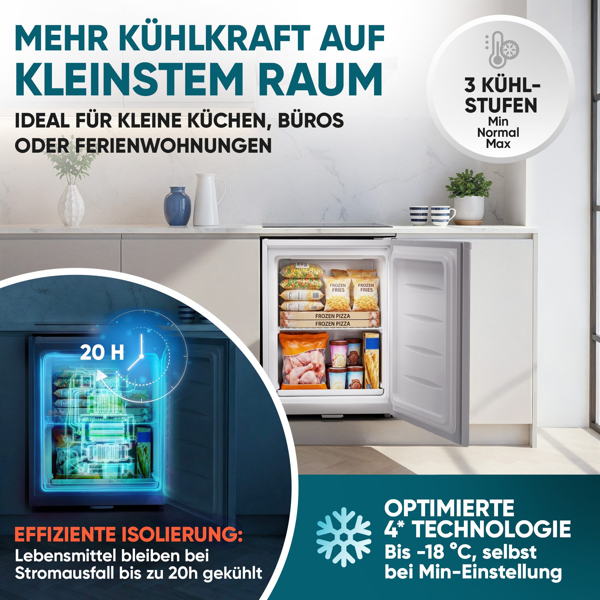Stillstern Gefrierschrank GB 32.1, 51 cm hoch, 47 cm breit, 4 Sterne Technologie