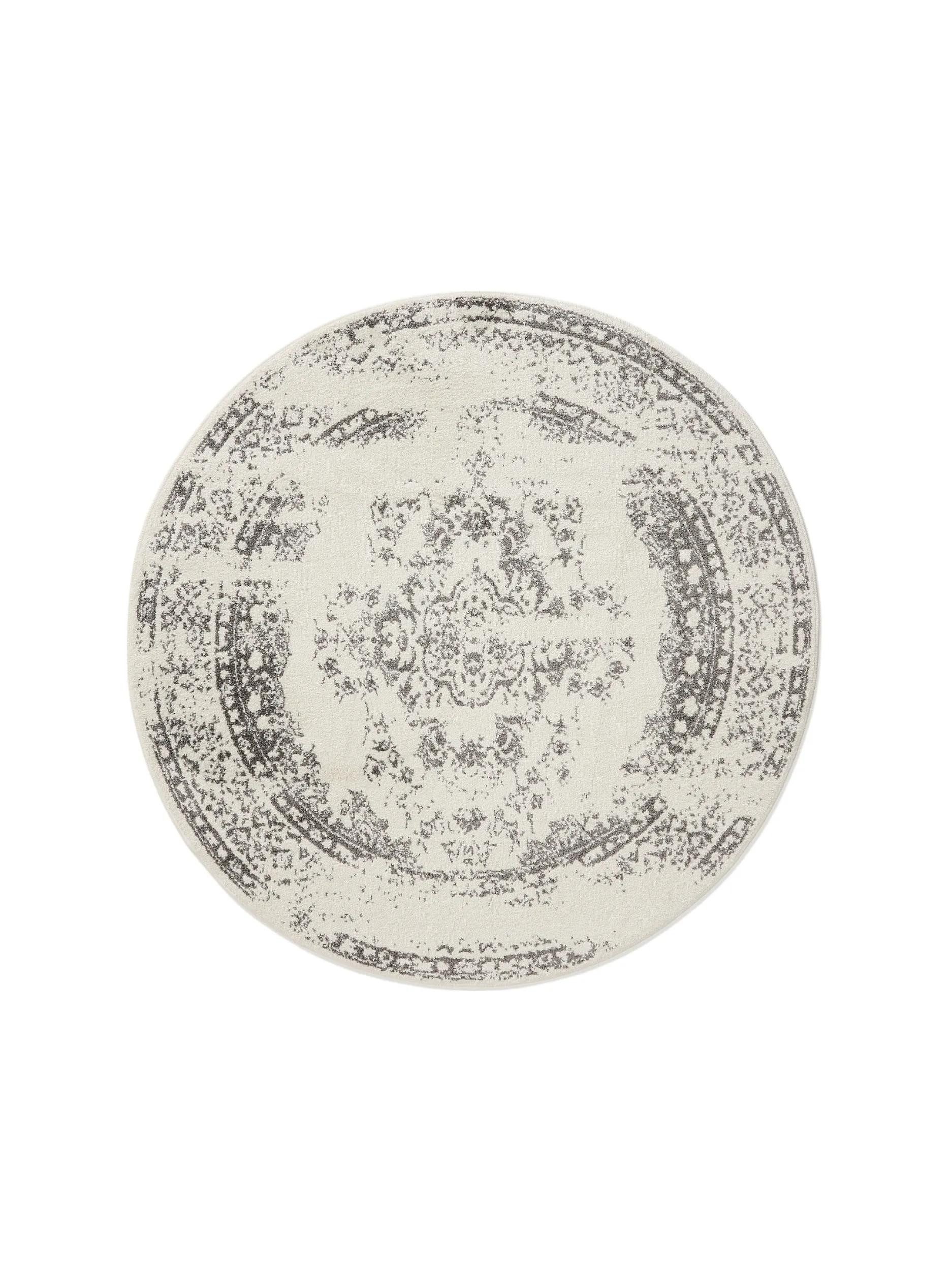 benuta Teppich Sia, rund, Höhe: 6 mm, Vintage-Look, Kurzflor, Retro Teppich Wohnzimmer, Schlafzimmer