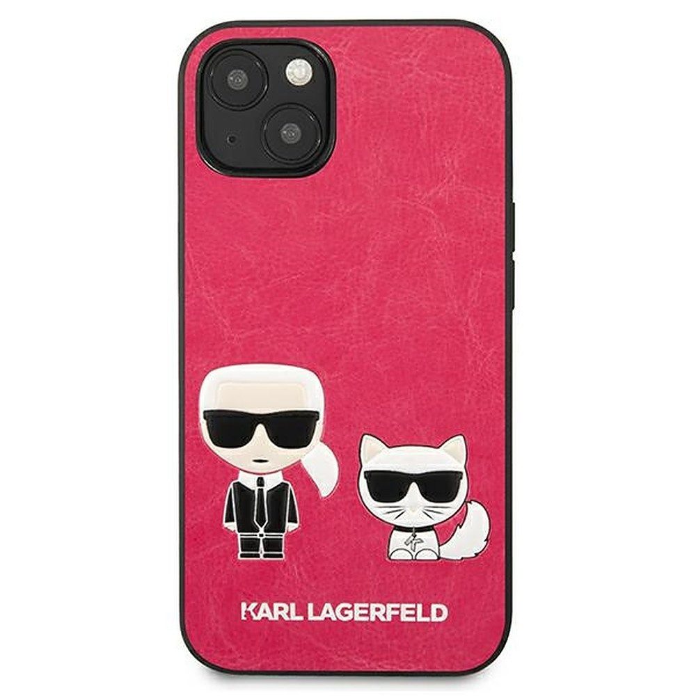 KARL LAGERFELD Handyhülle Schutzschale Rückschale Smartphonehülle 5,4 Zoll, Kunstleder, geprägte Grafik, passgenau