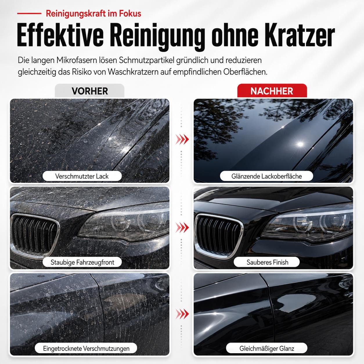 wortek Waschhandschuh Auto Premium Mikrofaser Waschhandschuh Wash Mitt, Saugstark & Lackschonend – Bild 3 von 5