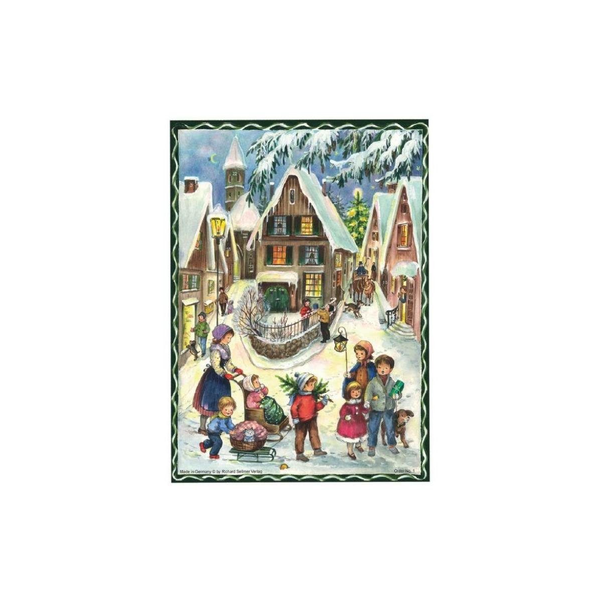 Richard Sellmer Verlag Adventskalender RSV1 - Adventskalender A4 – Weihnachten im Dorf | Adventskalender