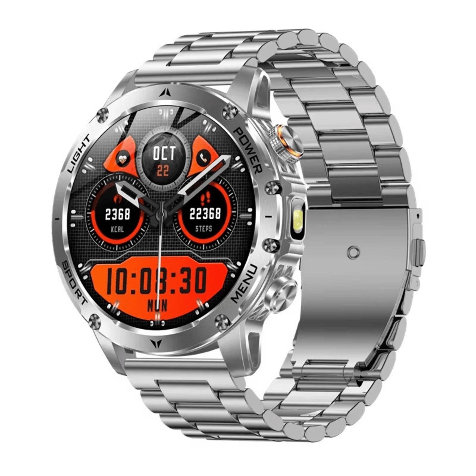 Nagham Ghazal Aswad Smartwatch Männer Bluetooth Anruf Taschenlampe Fitness Tracker 2025 Smartwatch (5cm cm), Taschenlampe integriert, Große 1000 mAh Batterie, Bluetooth-Anrufe
