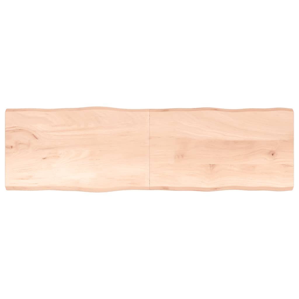 furnicato Tischplatte 200x60x(2-4) cm Massivholz Unbehandelt Baumkante (1 St)