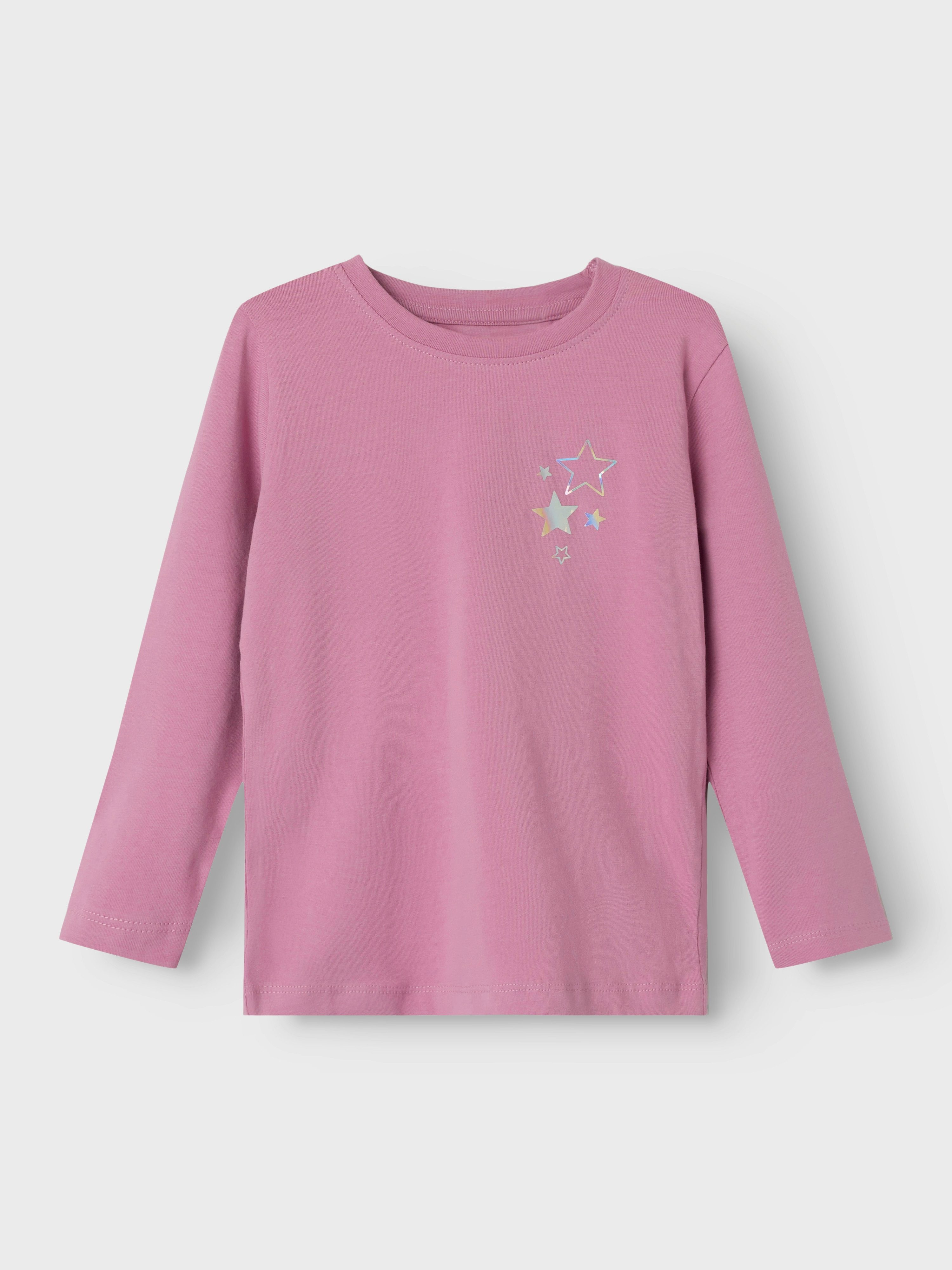 Name It Langarmshirt Mädchen mit Print (1-tlg) mit Rundhalsausschnitt