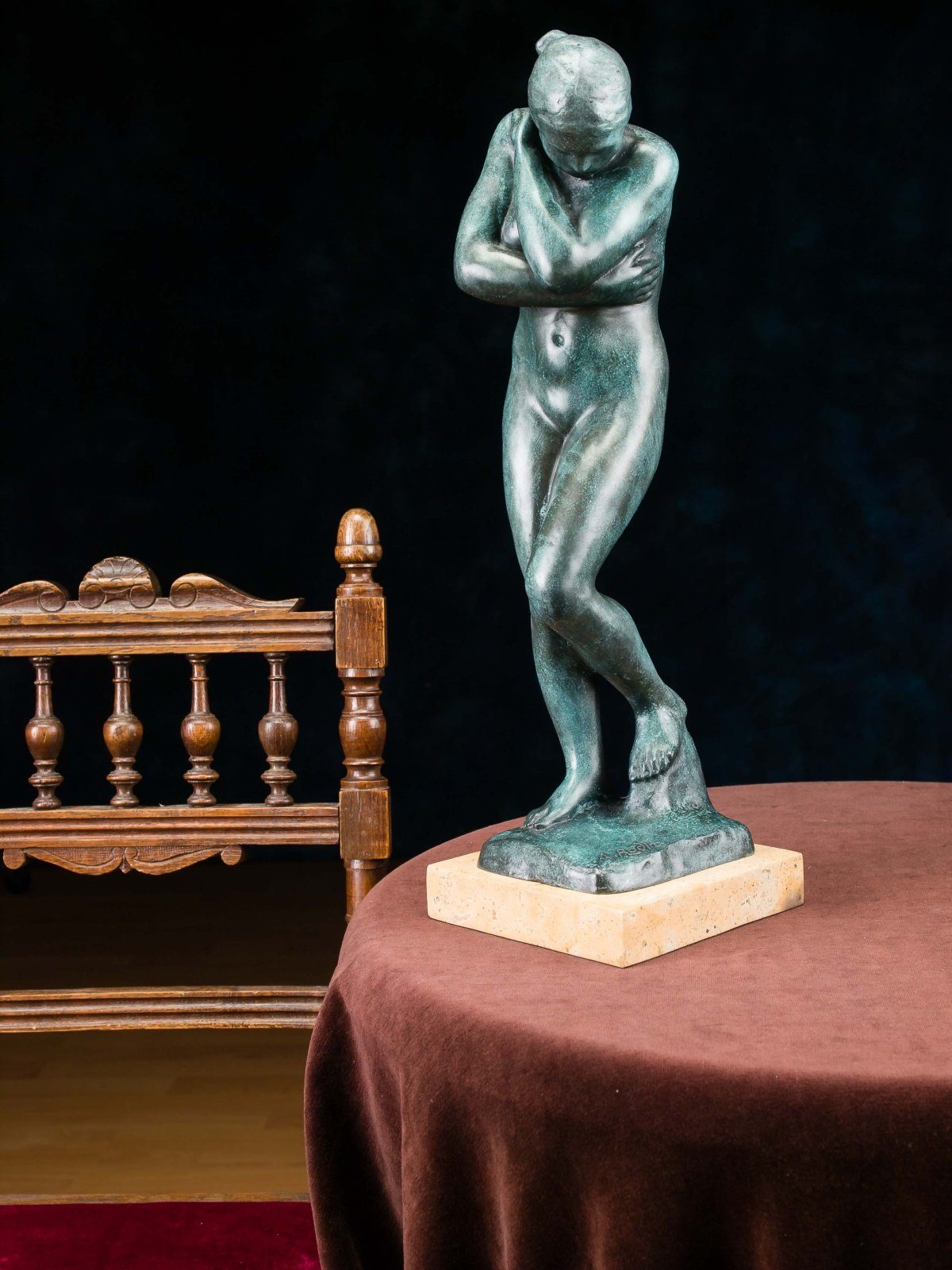 Antik-St Kopie nach Figur Eva Replik Figur Rodin Bronzeskulptur Skulptur Bronze Aubaho