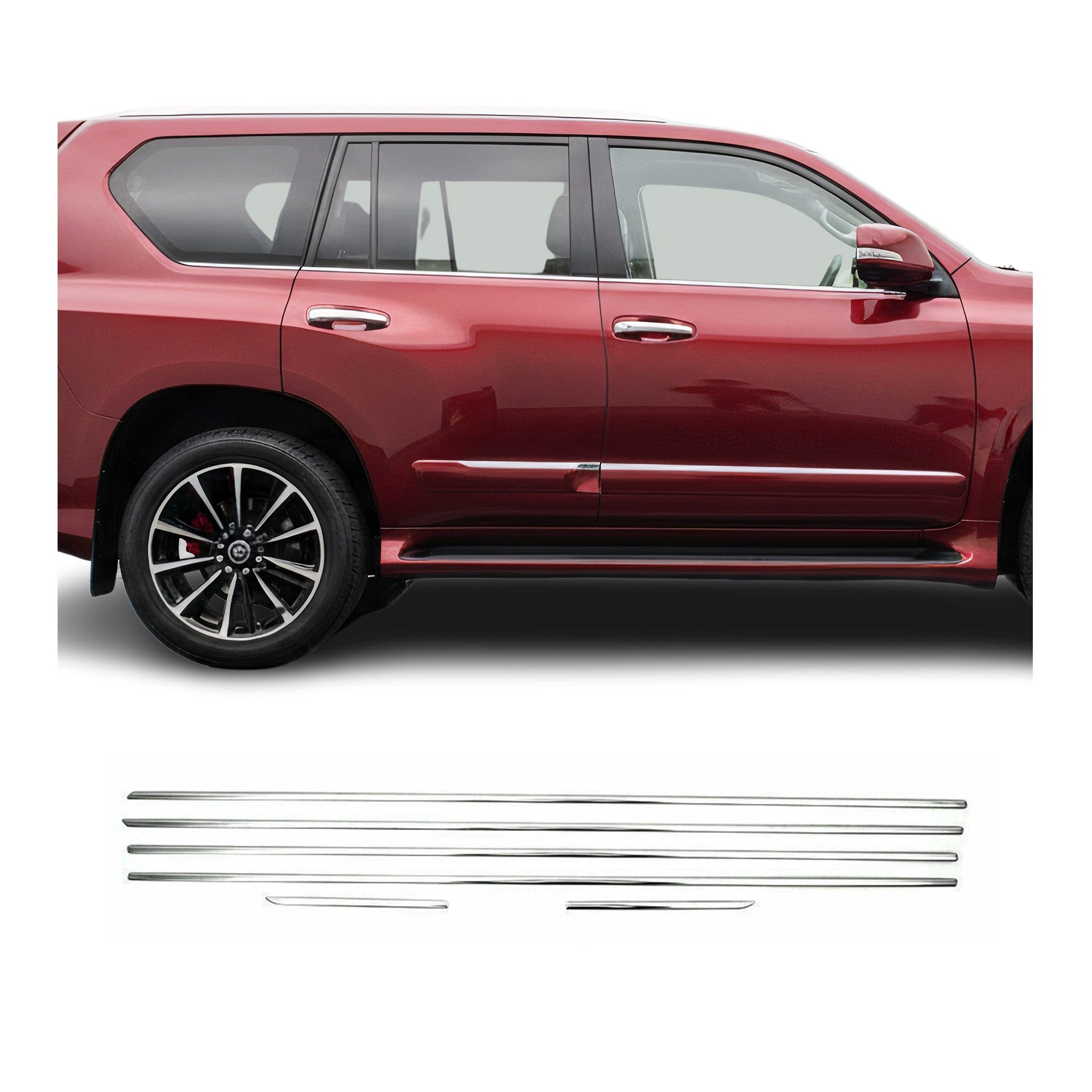 OMAC Zierleisten-Aufkleber Fensterleisten für Toyota Land Cruiser Prado J150 2009-2023 Chrom, (6tlg), Langlebig,Einfache Reinigung,Einfache Installation,Rostbeständig