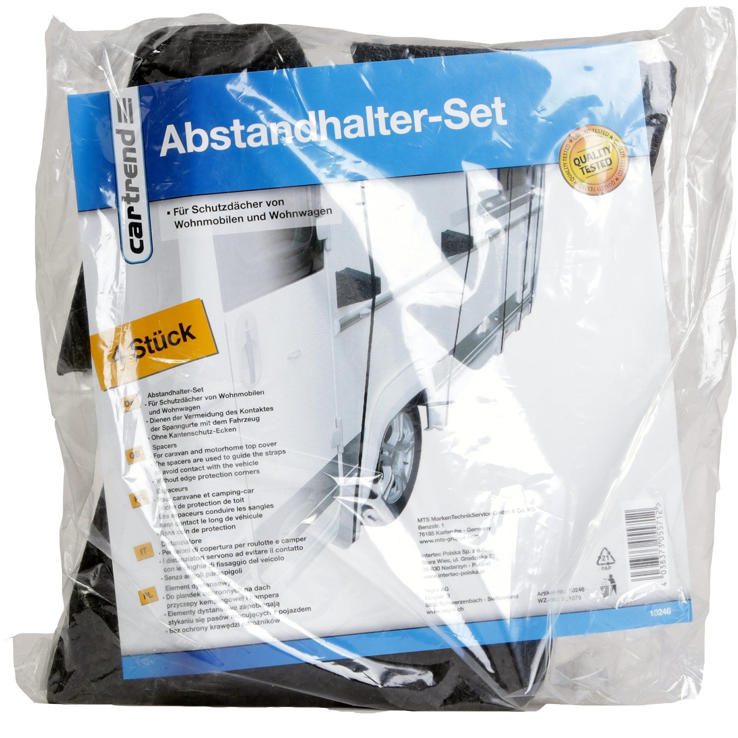 Cartrend Wohnwagenschutzhülle 4x Caravan Abstandhalter Set Schutzecken