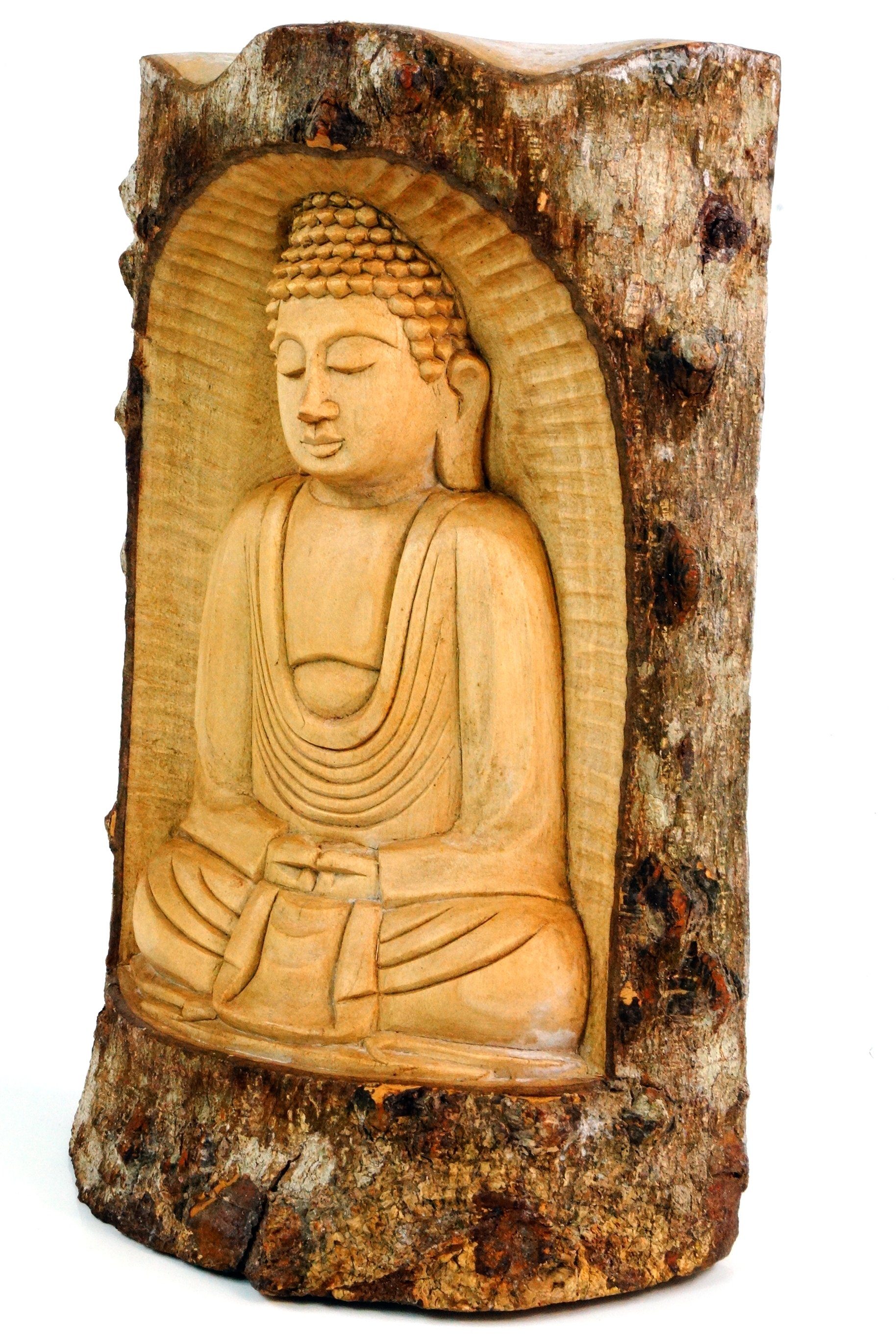 Guru-Shop Buddhafigur Buddhafigur im - 4 Baumstamm Design