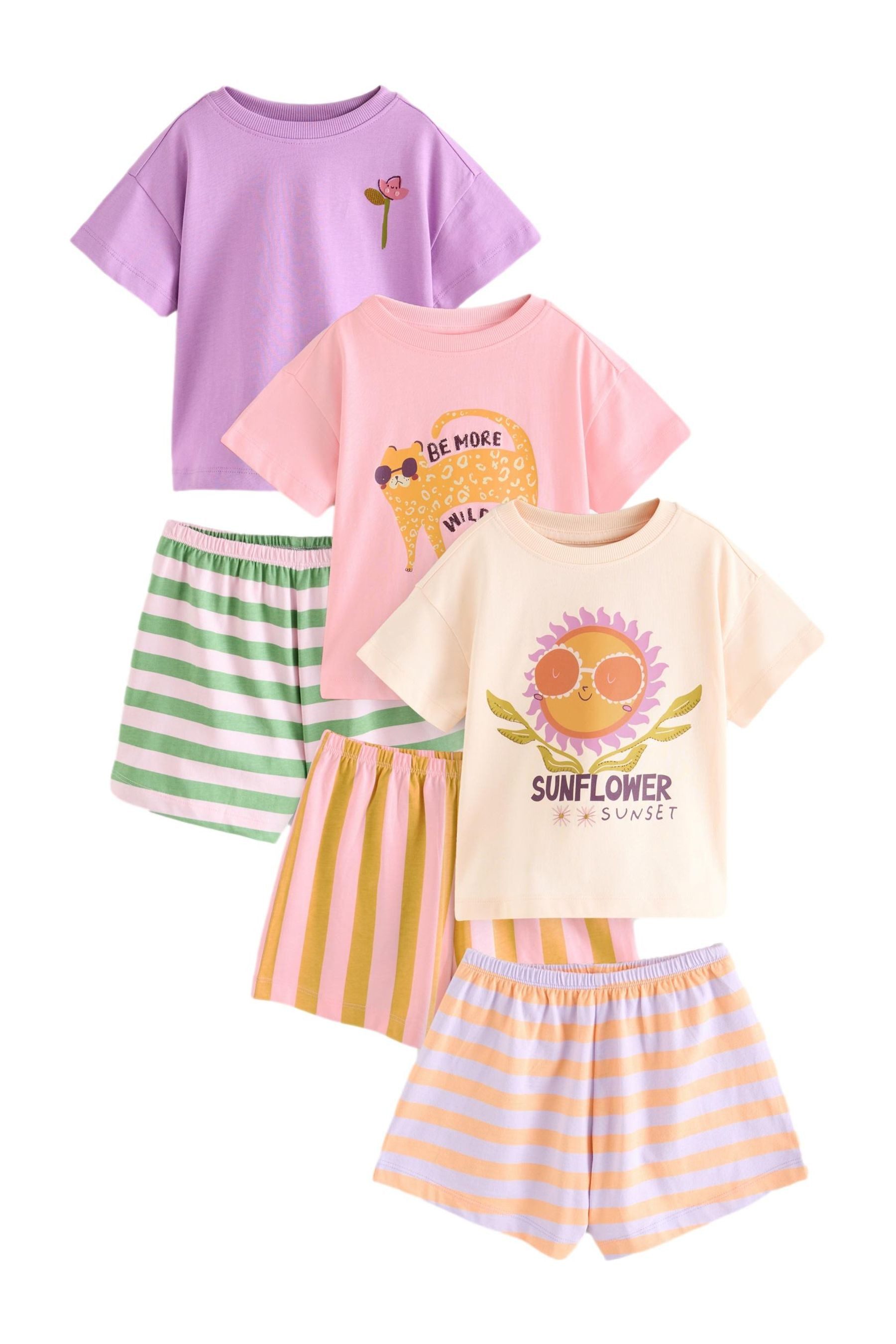 Next Pyjama Kurze Sonnenblumen-Pyjamas 100 % Baumwolle, günstig online kaufen