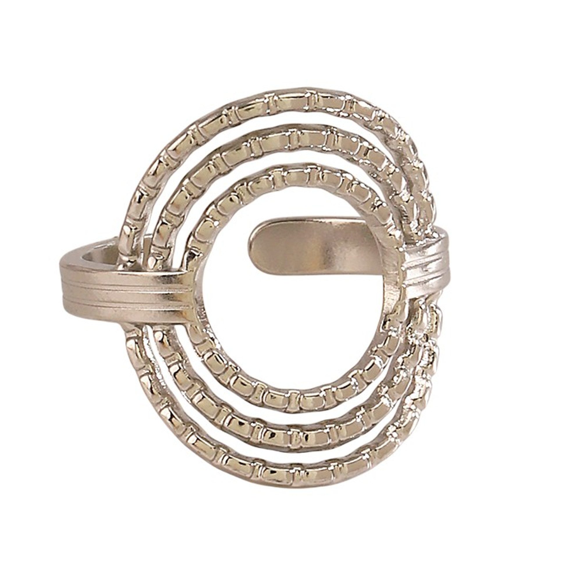 KARMA Fingerring Damen Damenring Ring Gold od. Silber Edelstahl (Set, hypoallergen wasserfest verstellbar modern)