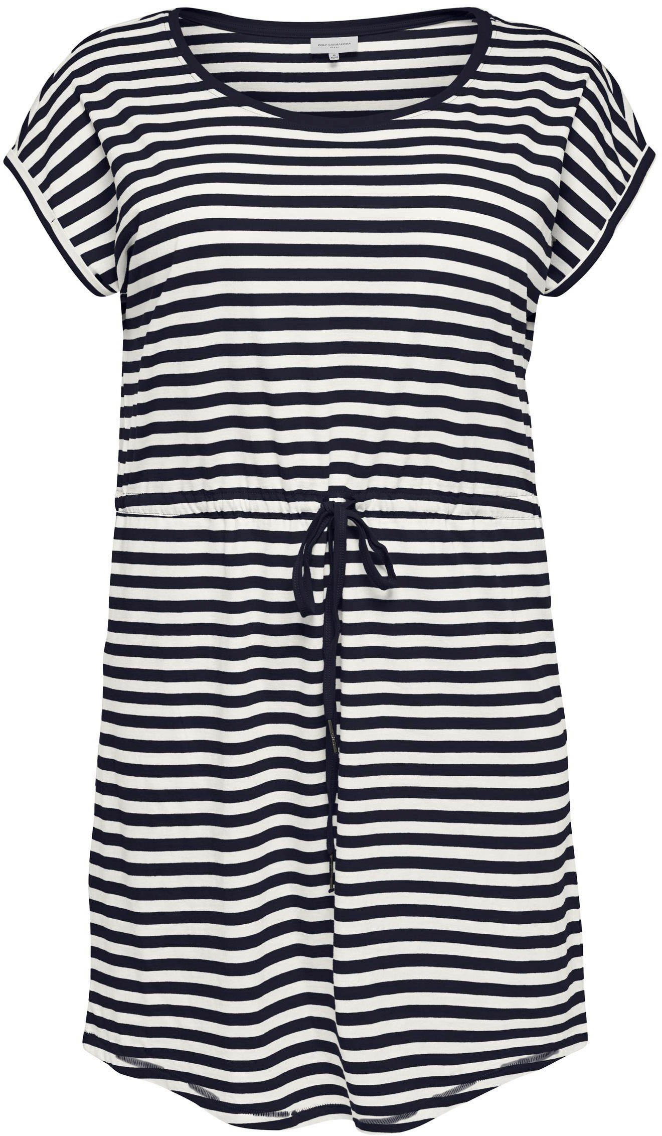 ONLY CARMAKOMA Minikleid CARAPRIL SS DRESS STRIPE NOOS KNEE JRS