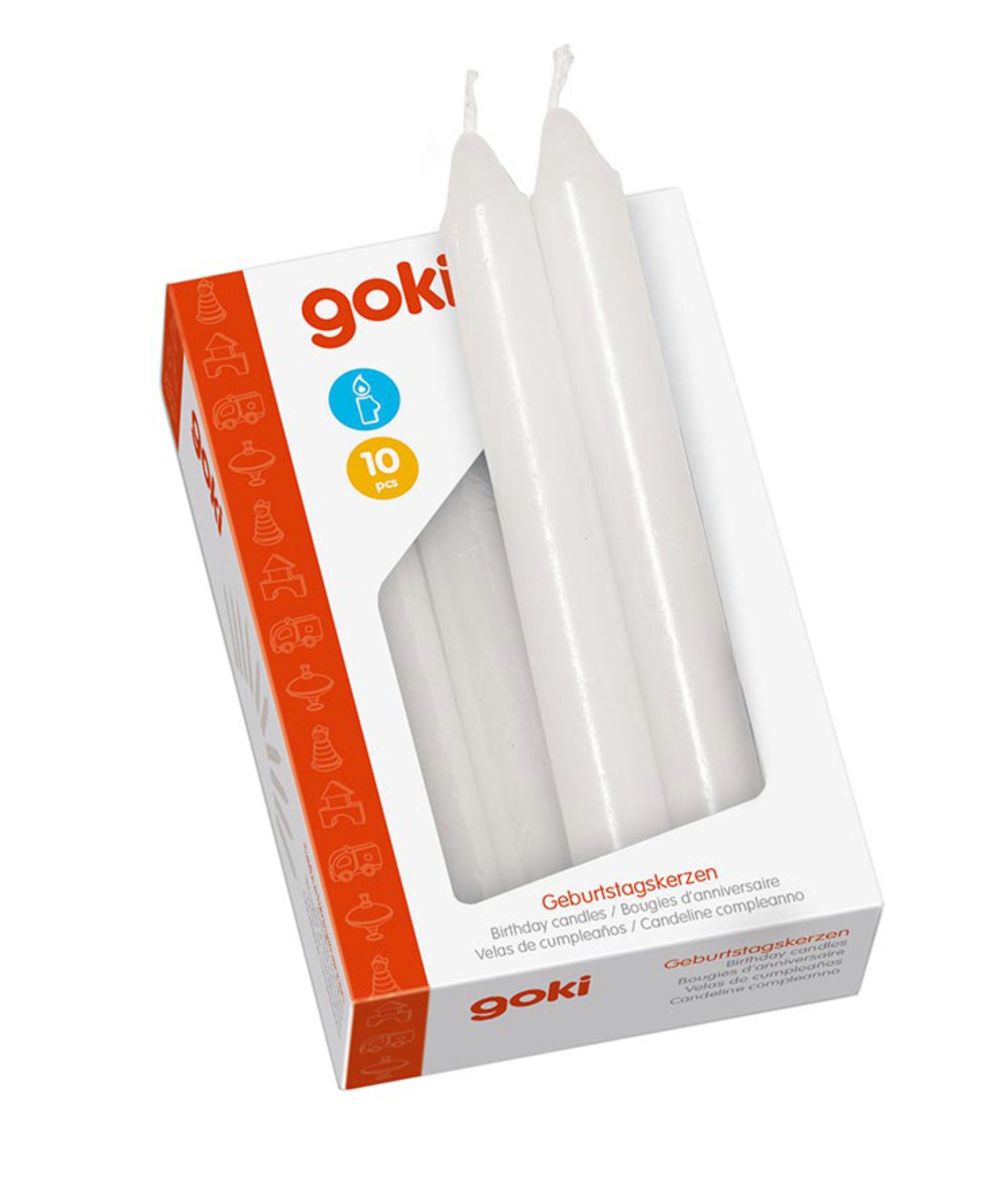 goki Geburtstagskerze Geburtstagskerzen-Set, weiss, 1 Set, weiß