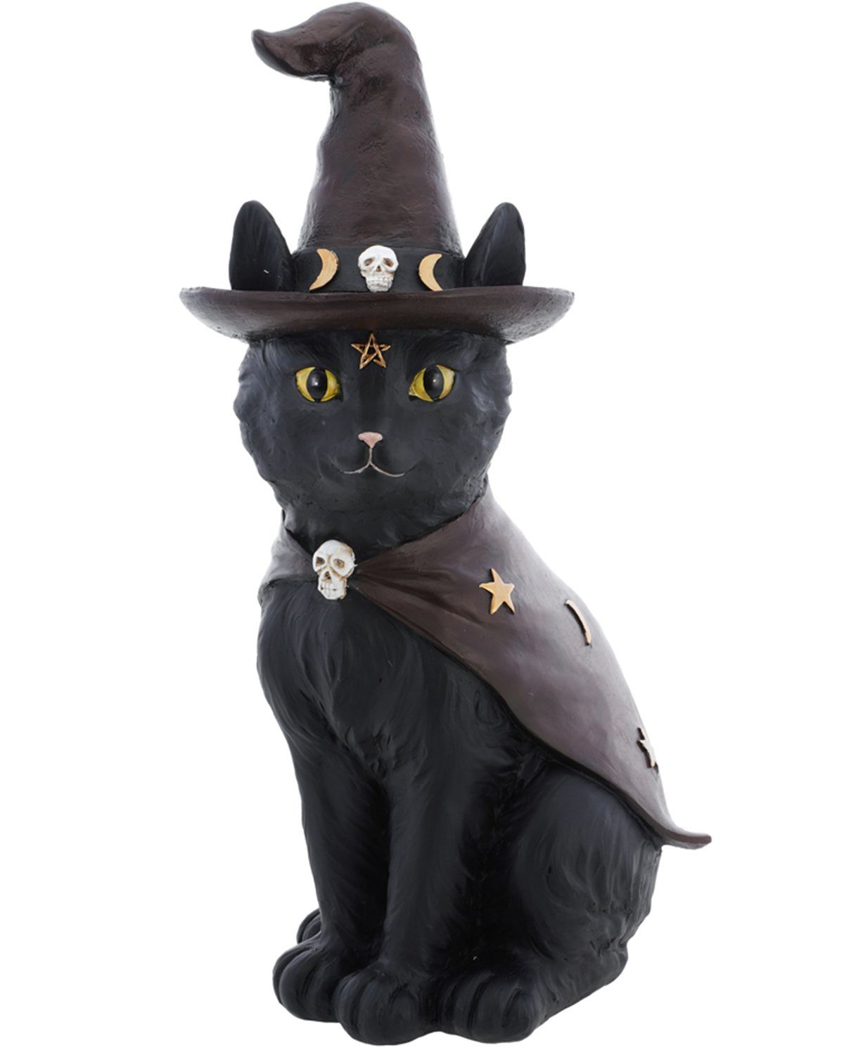 CHAKS Dekoobjekt 'Schwarze Halloween Katze Sal Dekofigur mit Hut',