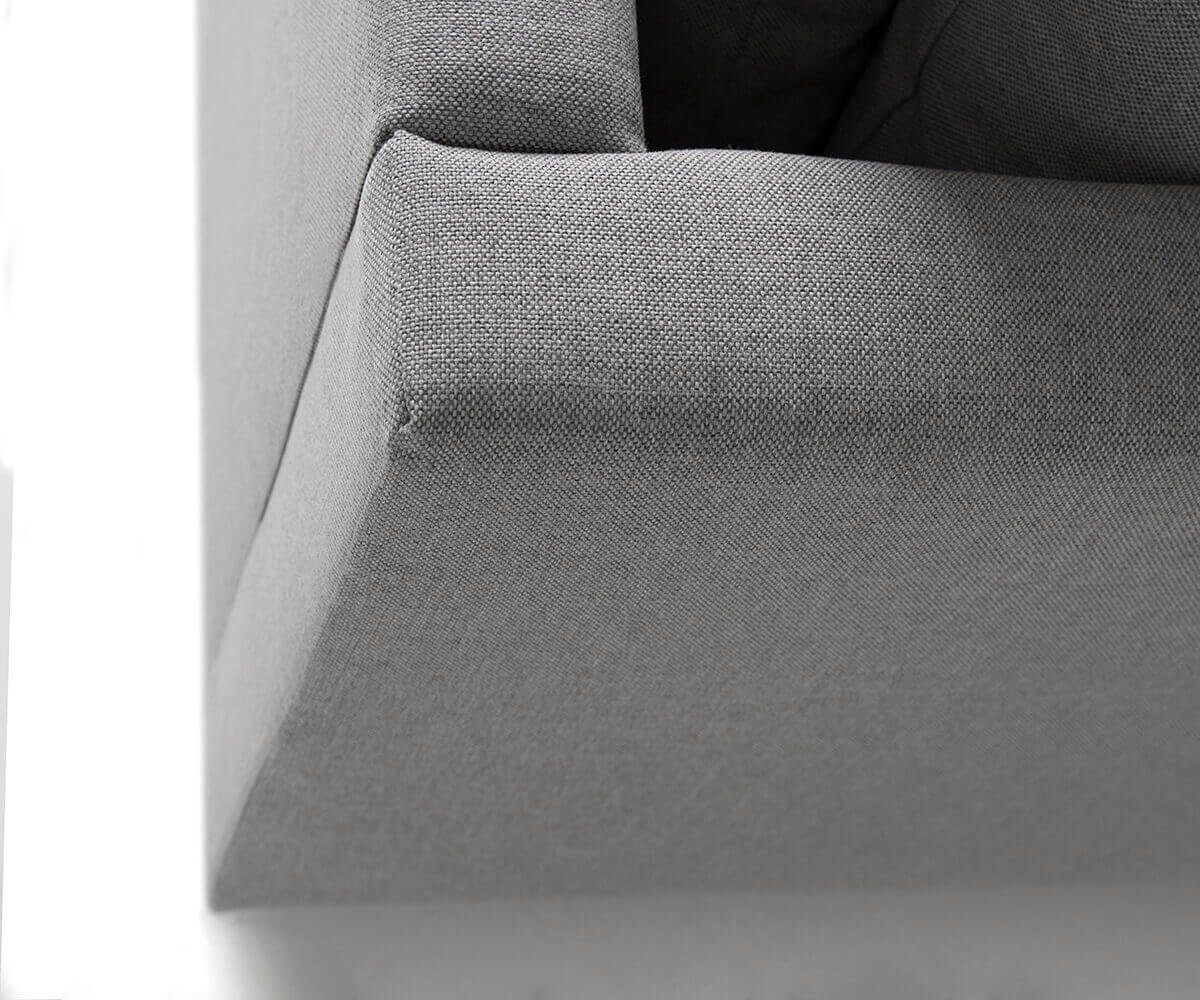 modular Clovis, DELIFE Grau Links Ecksofa mane Flachgewebe