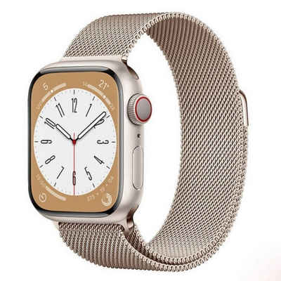 SmartUP Uhrenarmband Uhrenarmband für Apple Watch 1-9 / SE Metall Milanese Edelstahl, Milanese Armband für 38/40/41mm und 42/44/45/49mm