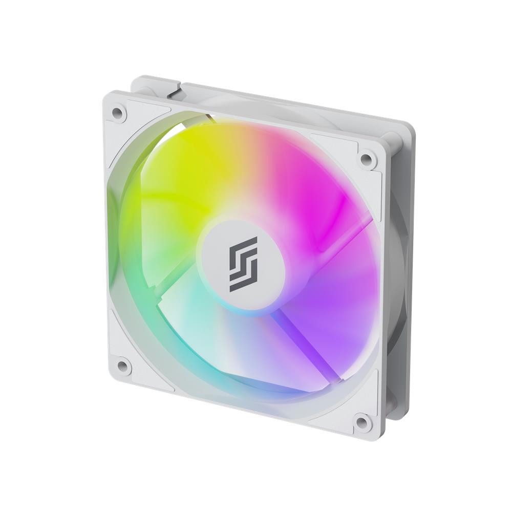 Silentware Gehäuselüfter RF120WD White PWM A-RGB Gehäuselüfter 120mm, 600-1500 UPM, 6 RGB-LEDs, HDB-Lager, Daisy-Chain, 4-Pin, 3-Pin 5V