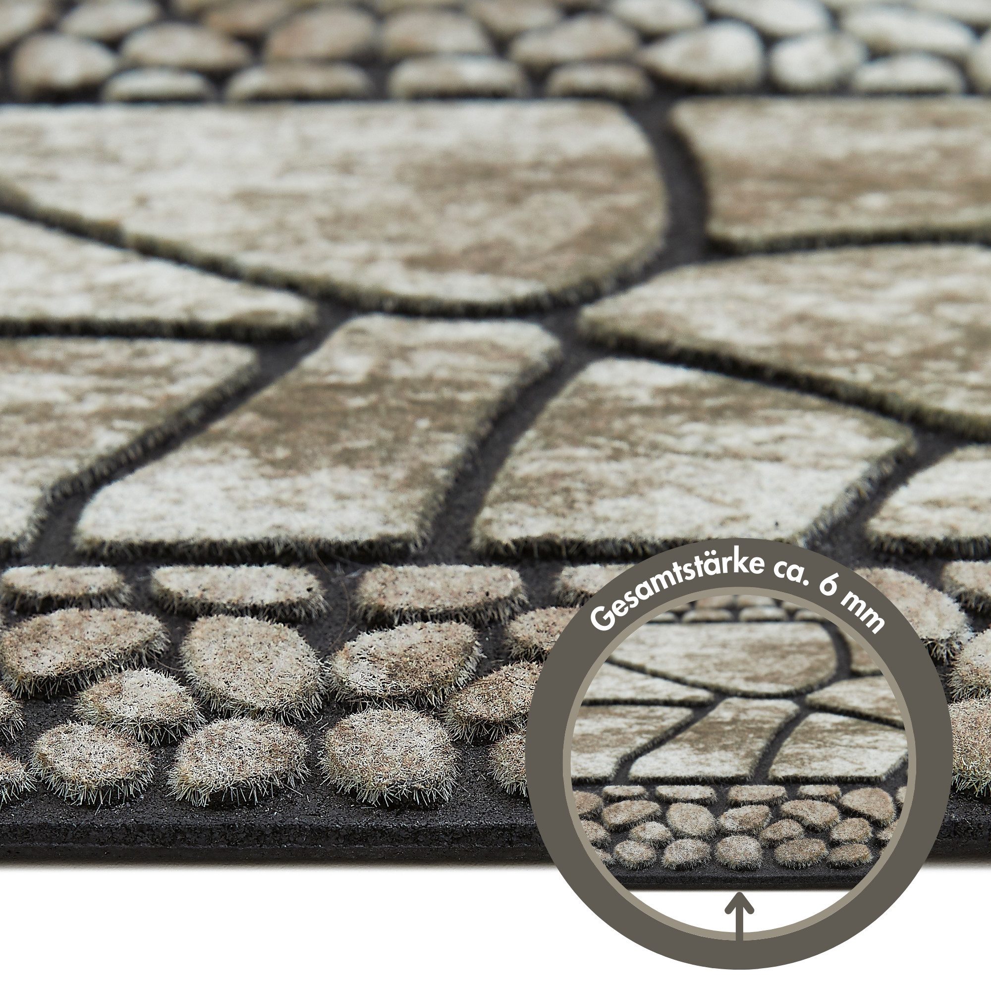 Andiamo Stufenmatte Outdoor, 2er Set, rechteckig, Höhe: 6 mm, Outdoor-Stufenmatten, Stein Motiv, Gartenbereich, Außenbereich