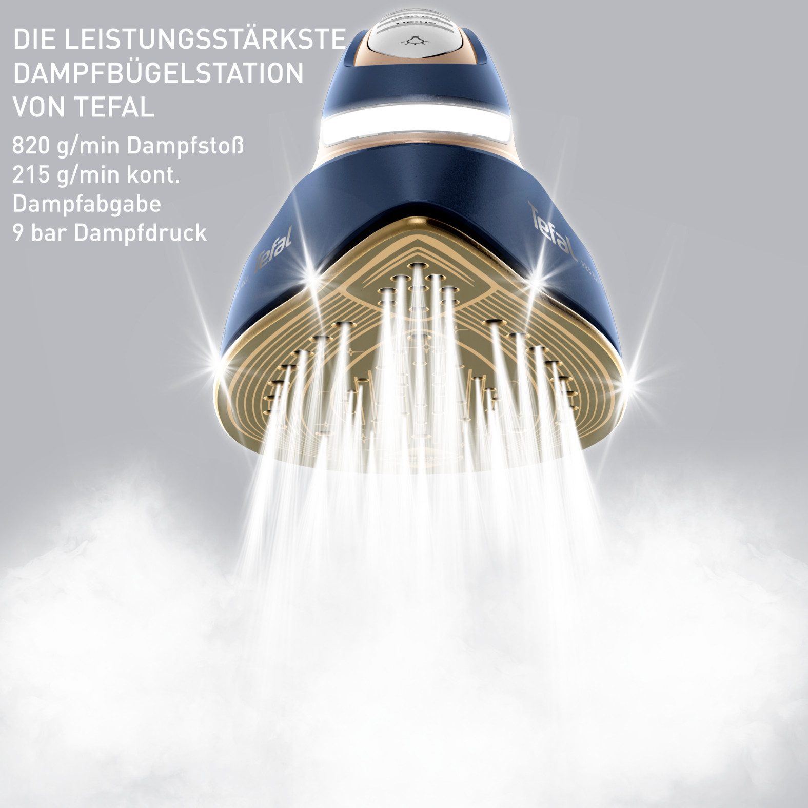 Tefal Dampfbügelstation Pro Express Vision Max, 1200 ml Wassertank, LED-Leuchte, 5 Einstellungen, Kalk-Kollektor, 1,2 Liter Wassertank