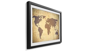 WandbilderXXL Kunstdruck Worldmap Grunge, Weltkarte, Wandbild, in 4 Größen erhältlich