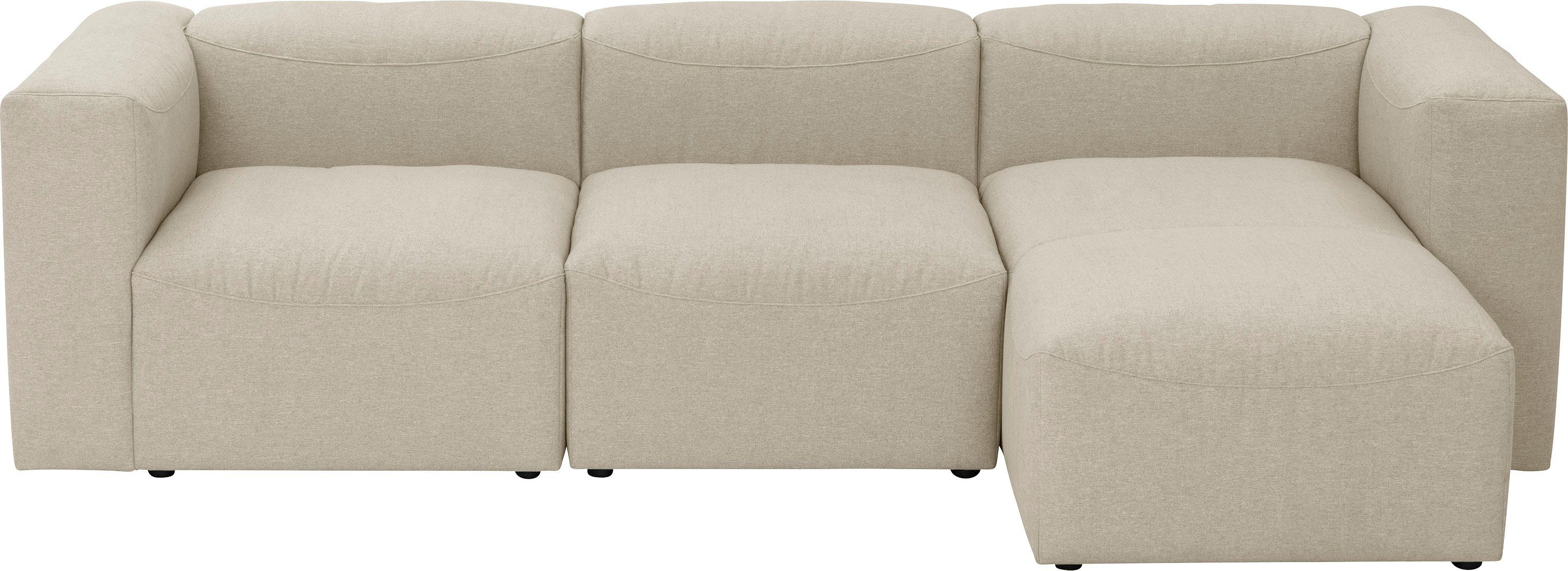 Max Winzer® Ecksofa Lena, Spar-Set 3 Teile, Sofa-Set 02 aus 3 Sitz-Elementen, individuell kombinierbar creme