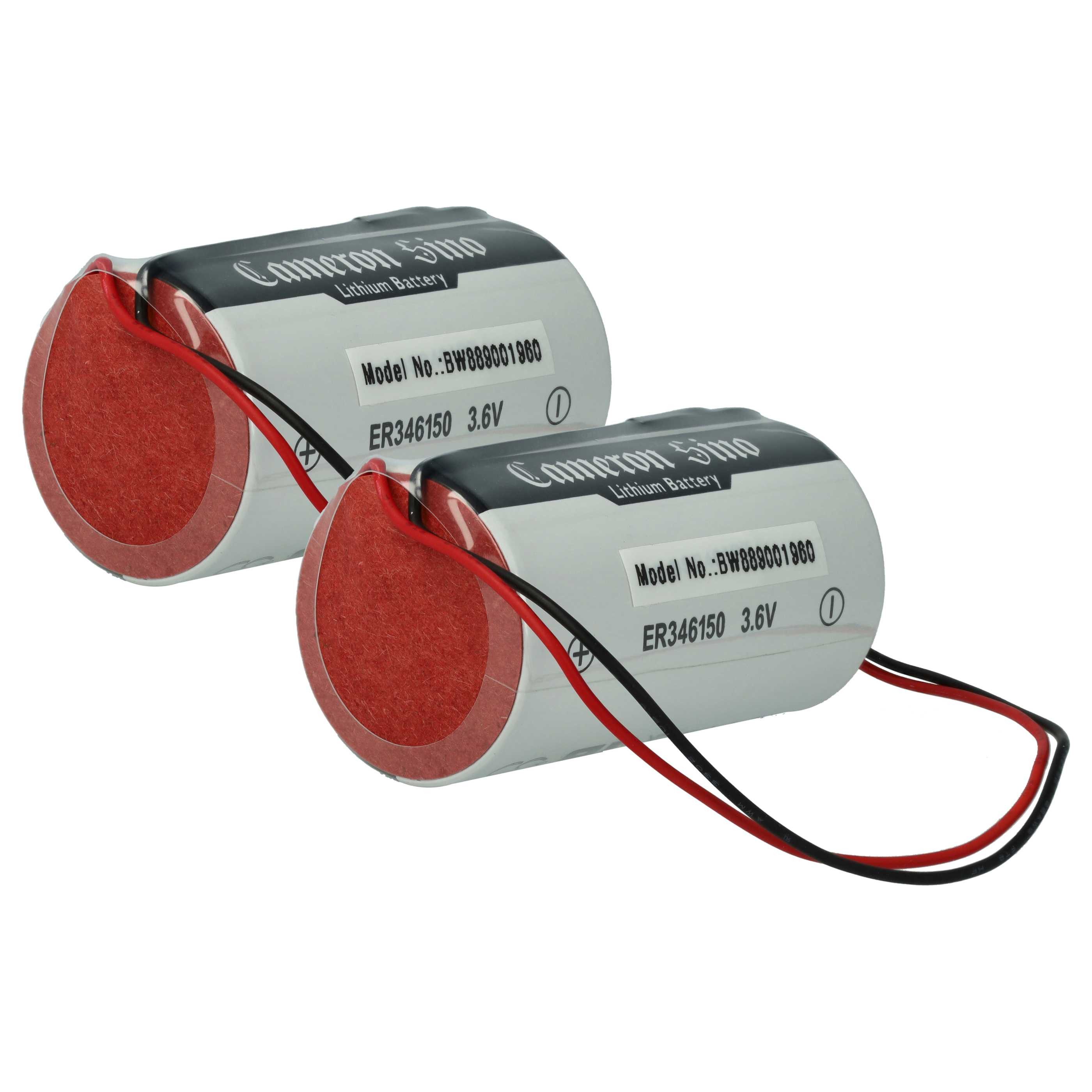 vhbw Batterie passend für DSC WT4911R, WT8911 ALEXOR Alarmanlage (14500 Akku Batterie Li-MnO2 14500 mAh (3,6 V, 2 St), Leistungsfähige Ersatz-Batterie für Alarm Control, Home Security