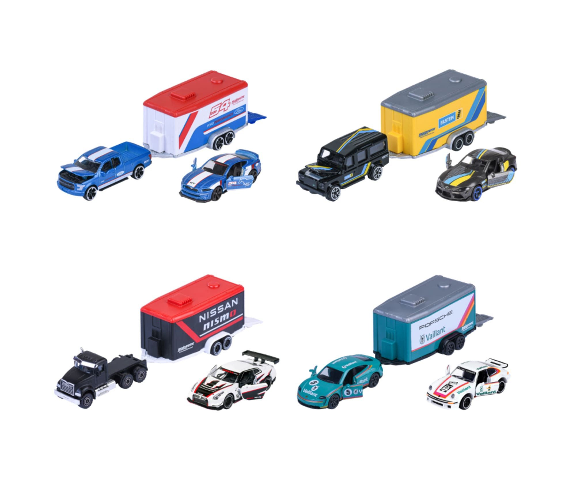 majORETTE Spielzeug-Traktor Majorette Racing Deluxe Trailer, 4-sort.