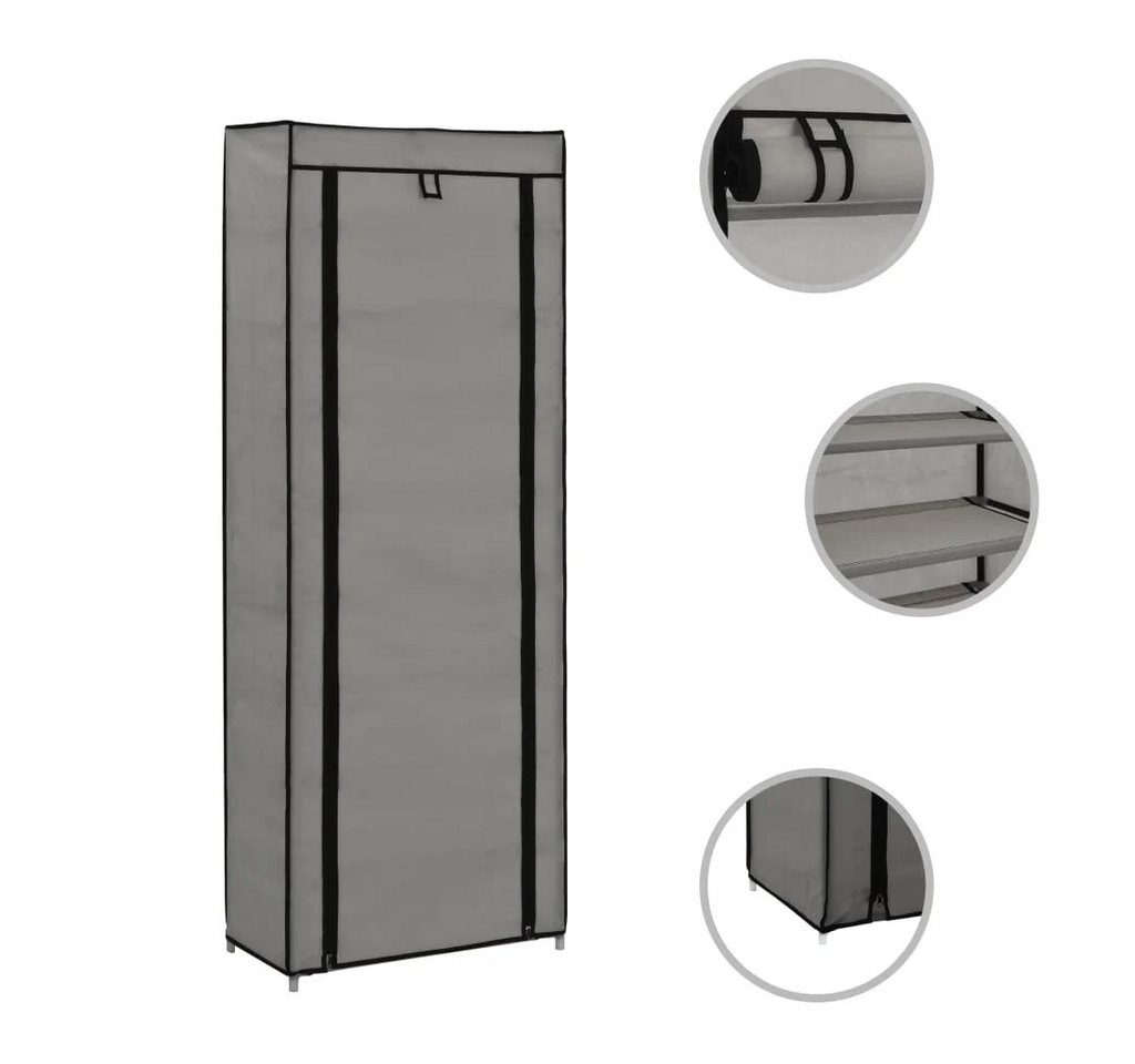 Thumbnail - Vellora Rollladenbox Schuhschrank mit Abdeckung Grau 57 x 29 x 162 cm Stoff (1 St., Tragbar), staubdicht