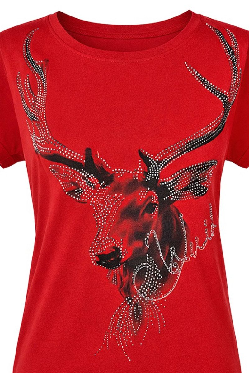 Hangowear Trachtenshirt Trachtenshirt Damen - MAJA - rot, schwarz