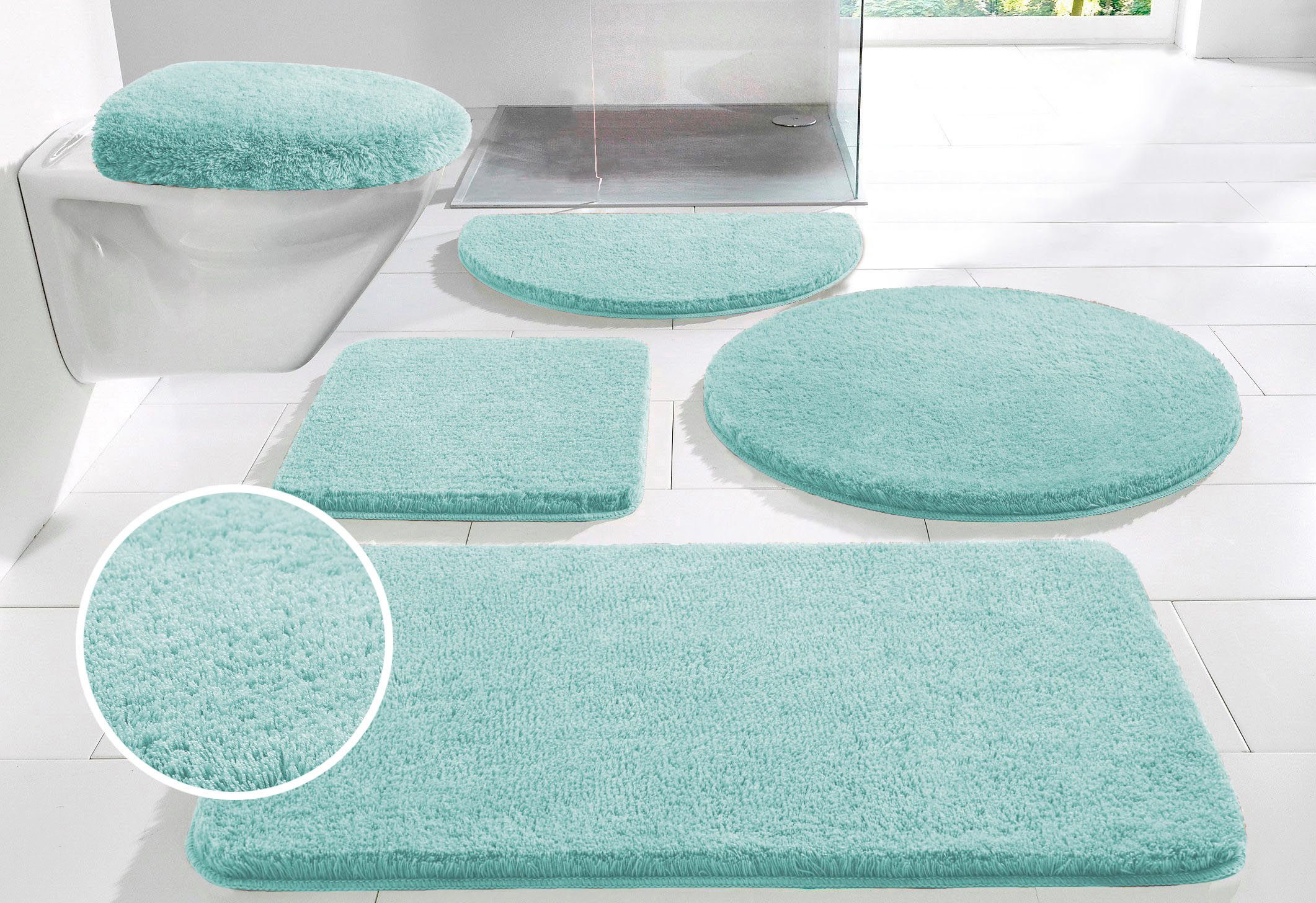 my home Badematte Merida, Badvorleger, Badezimmer Teppich, Höhe 32 mm, ruts günstig online kaufen