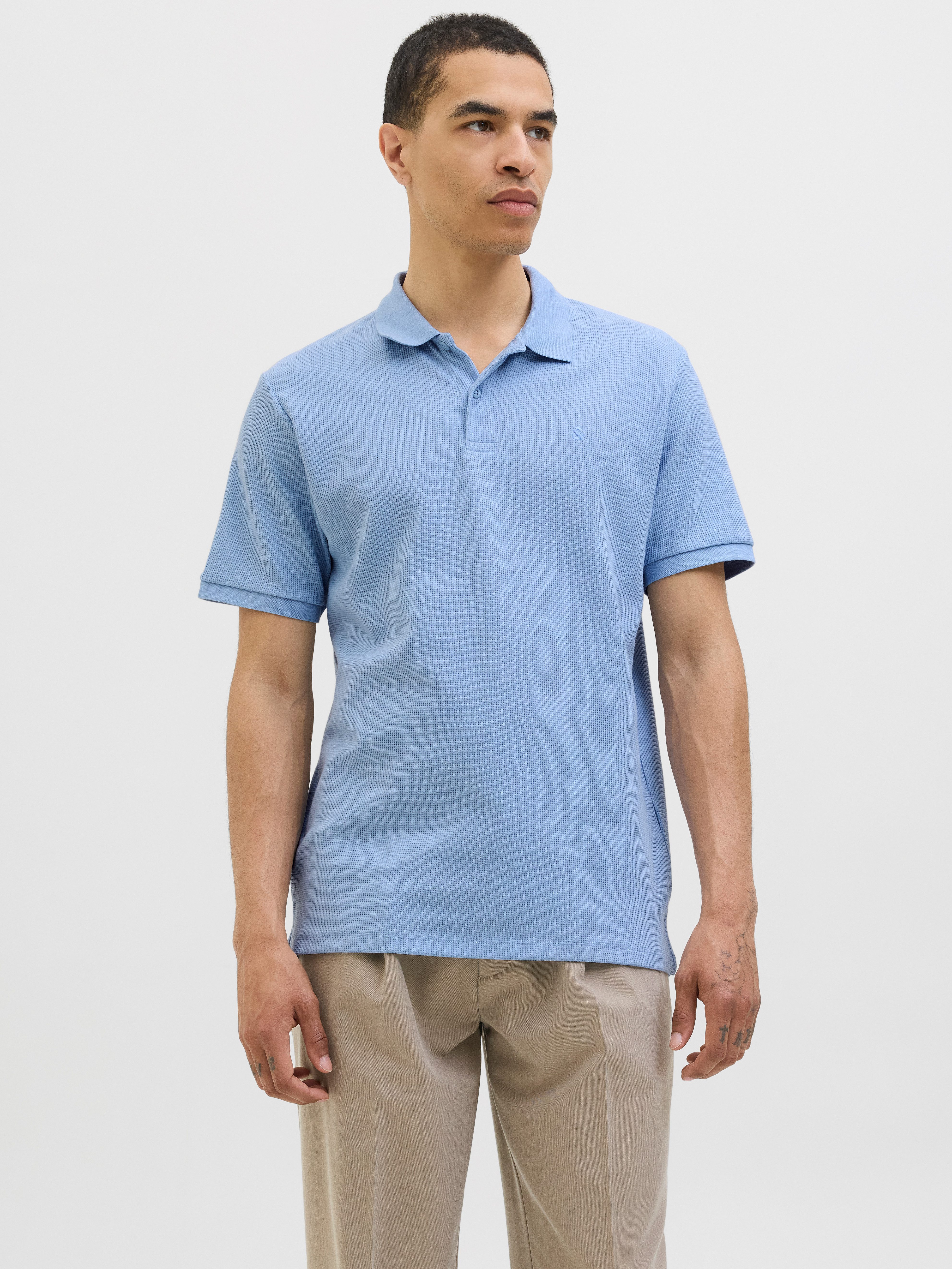 Jack & Jones Poloshirt JJEAUSTIN POLO SS NOOS Materialmix, regular fit günstig online kaufen