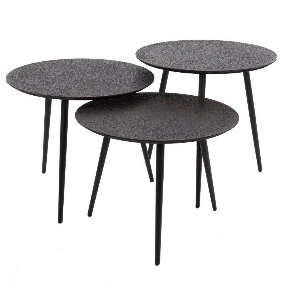 RINGO-Living Beistelltisch Schwarz Möbel aus in 3er-Set Xezal 530x540x540mm, Holz Couchtisch