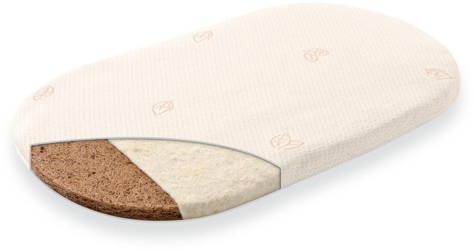 Babymatratze Kleine Matratze Naturwölkchen, Träumeland, 3 cm hoch, oval