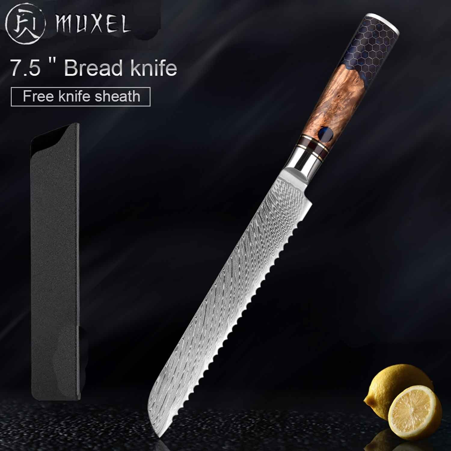 Muxel Kochmesser Meisterhaftes Brotvergnügen: Profi Brotmesser mit Wellenschliff – Für, Jedes Messer ein Unikat